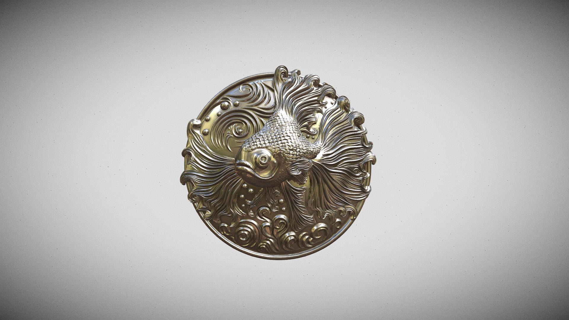 Zodiac medallion Pisces 3d model