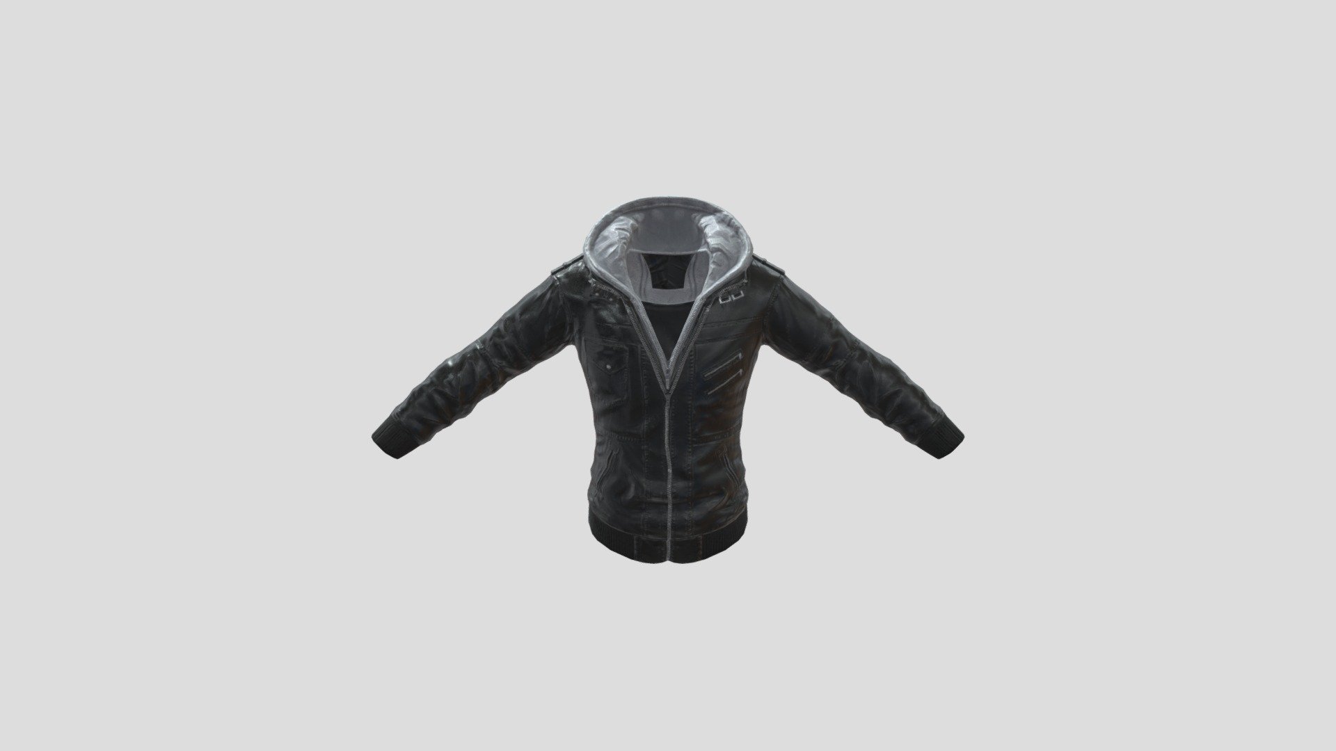 Mens Leather Jacket 3d model