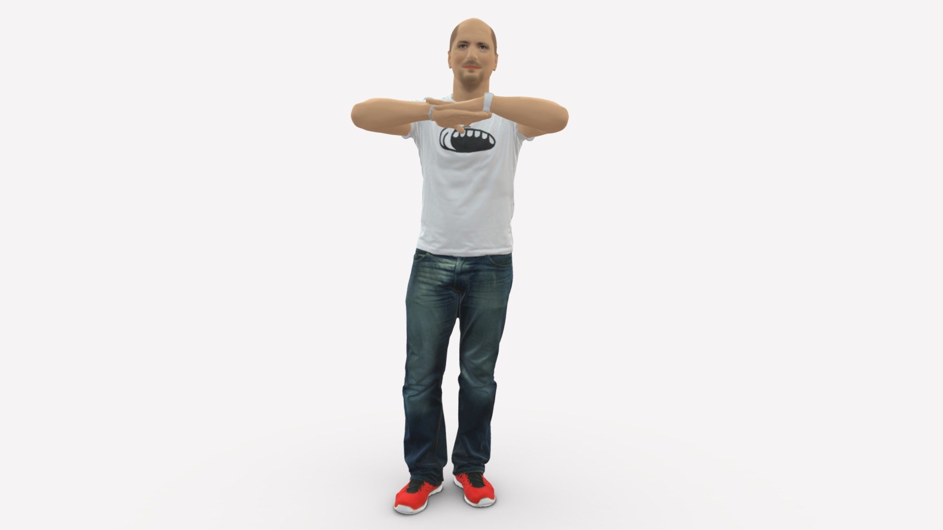 Man In Whit Shirt  Shoes 0776 3d model