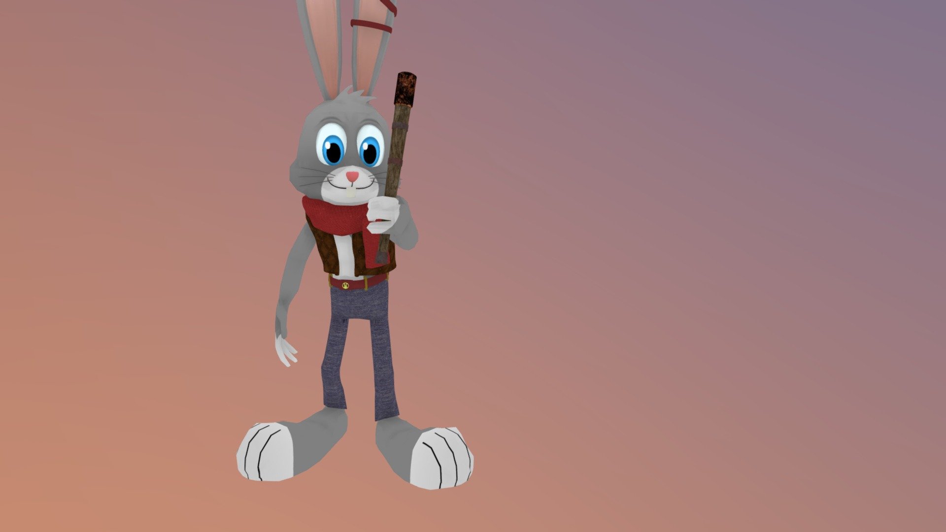 RABBIT CARTOON FOR GAME 3d model