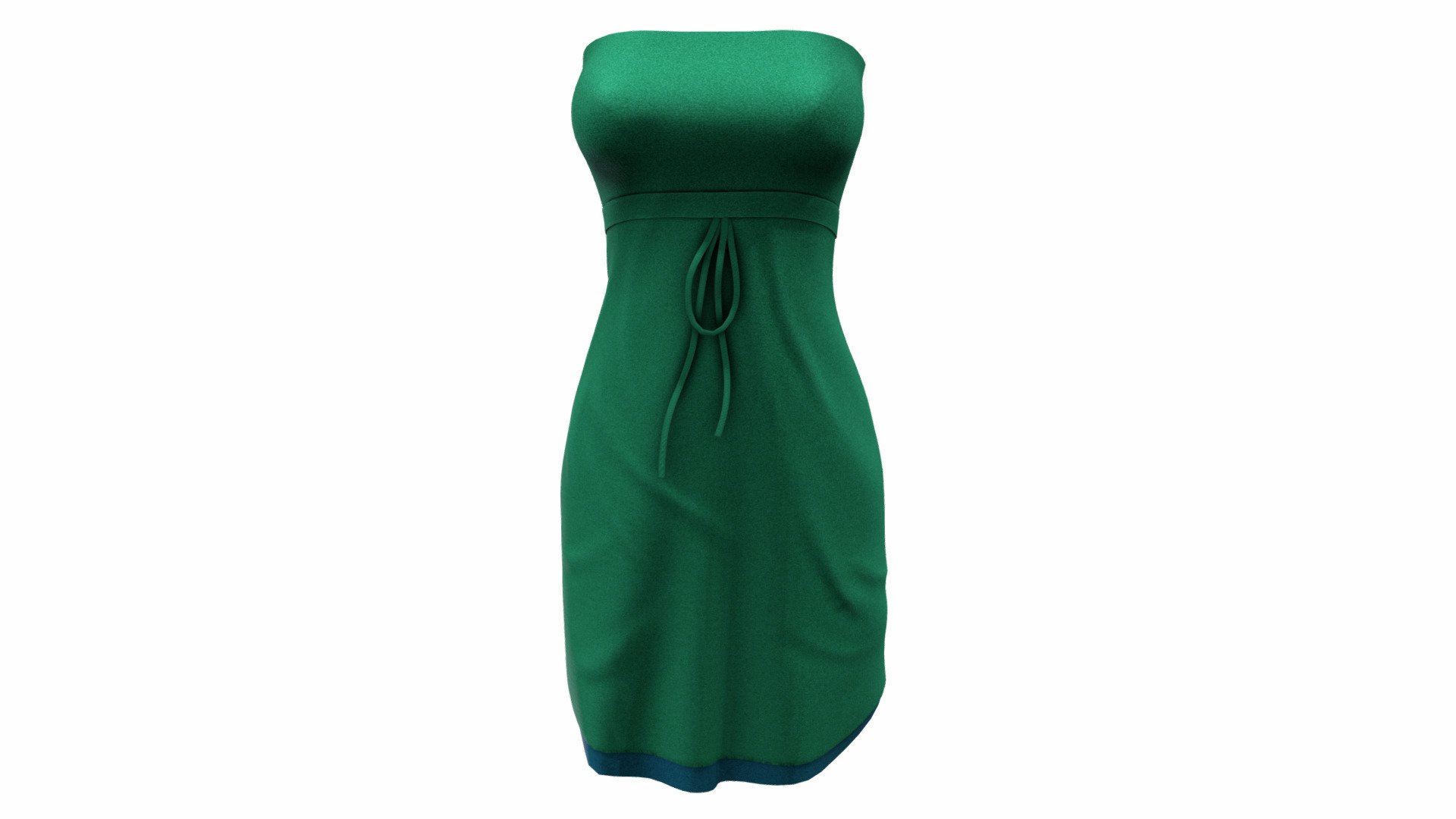 Female Green Beach Dress 3d model