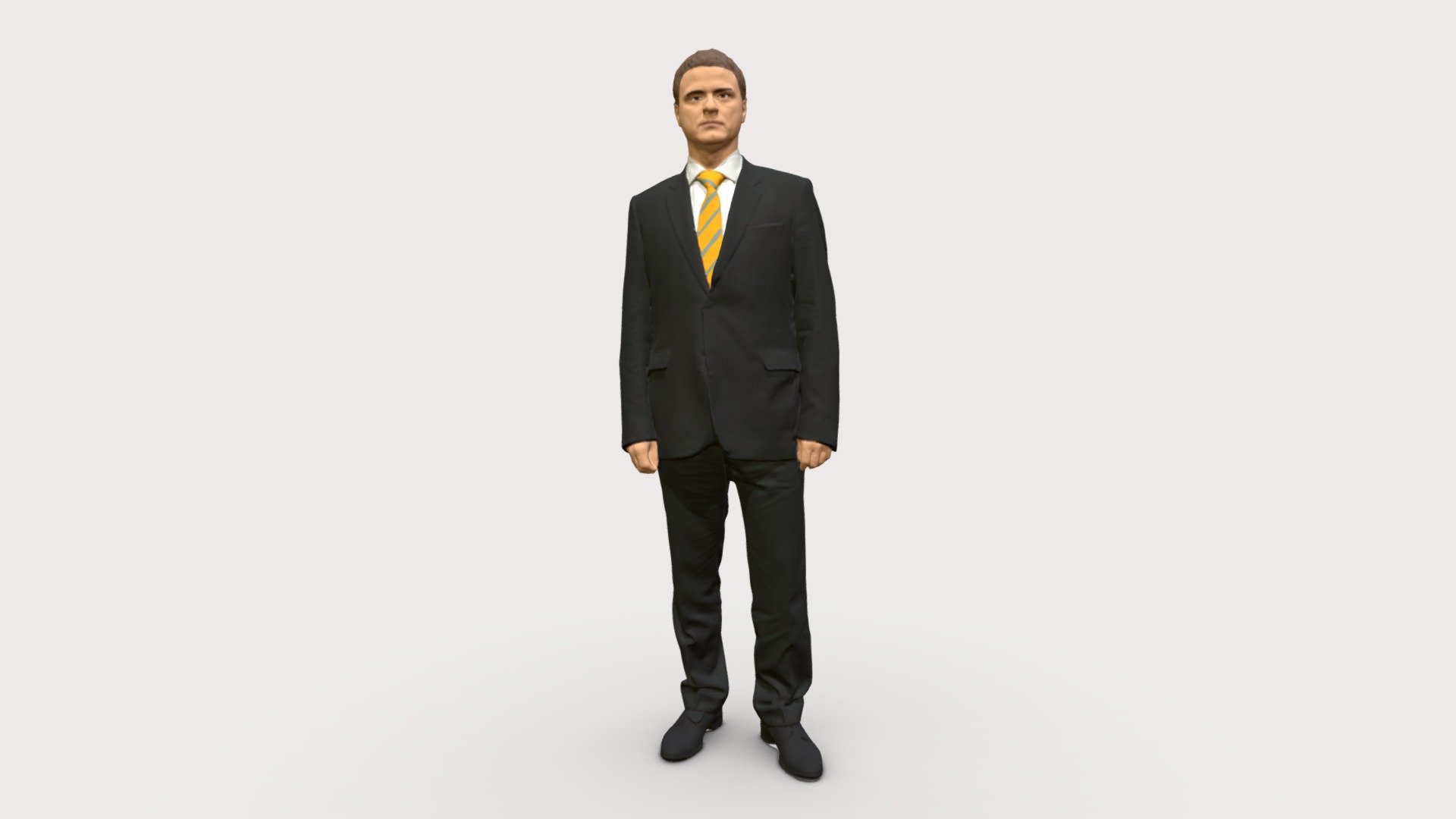 Young Man With Striped Yellow Tie 0702 3d model