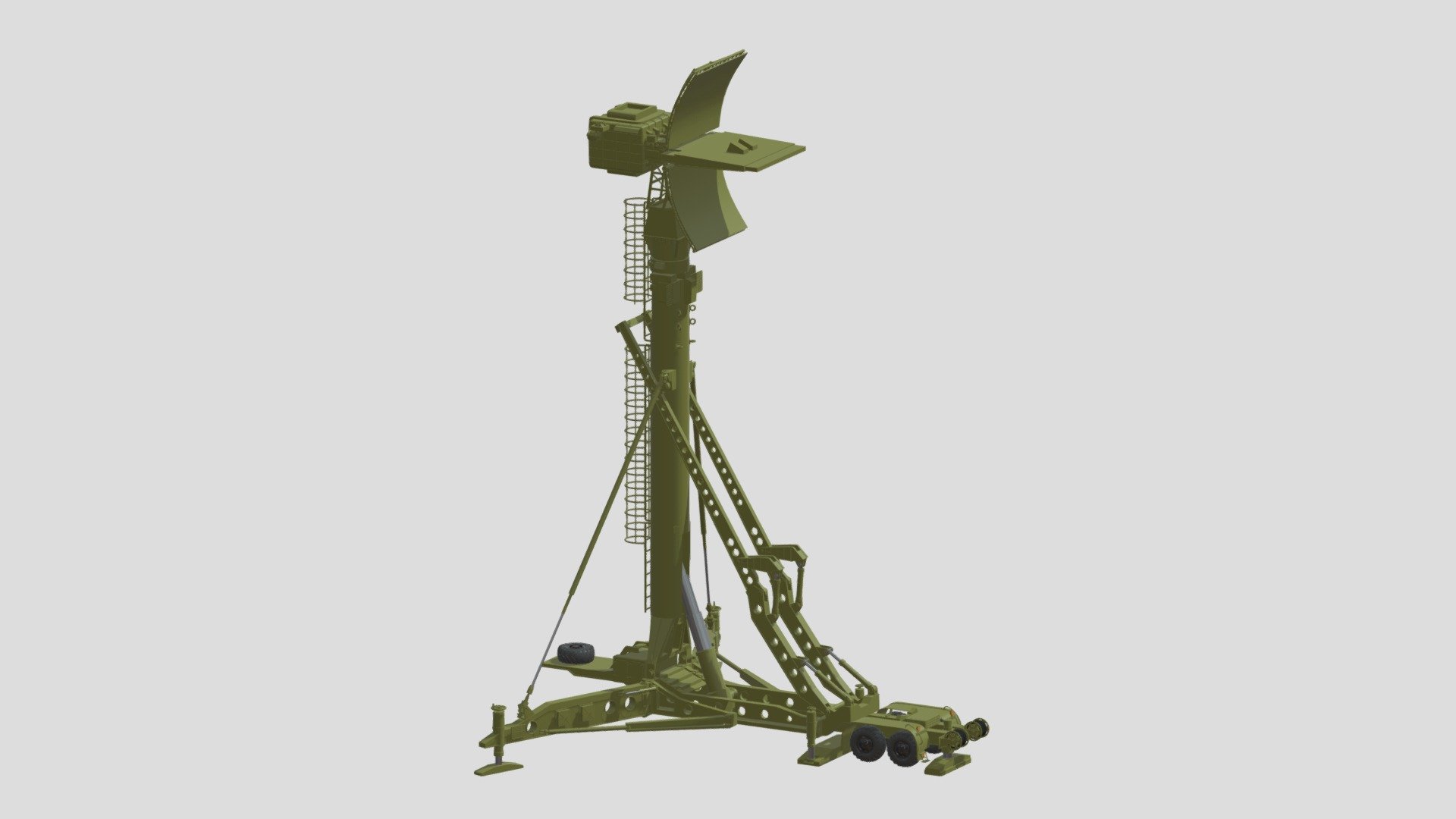 40V6MD Clam Shell Mast Radar 3d model