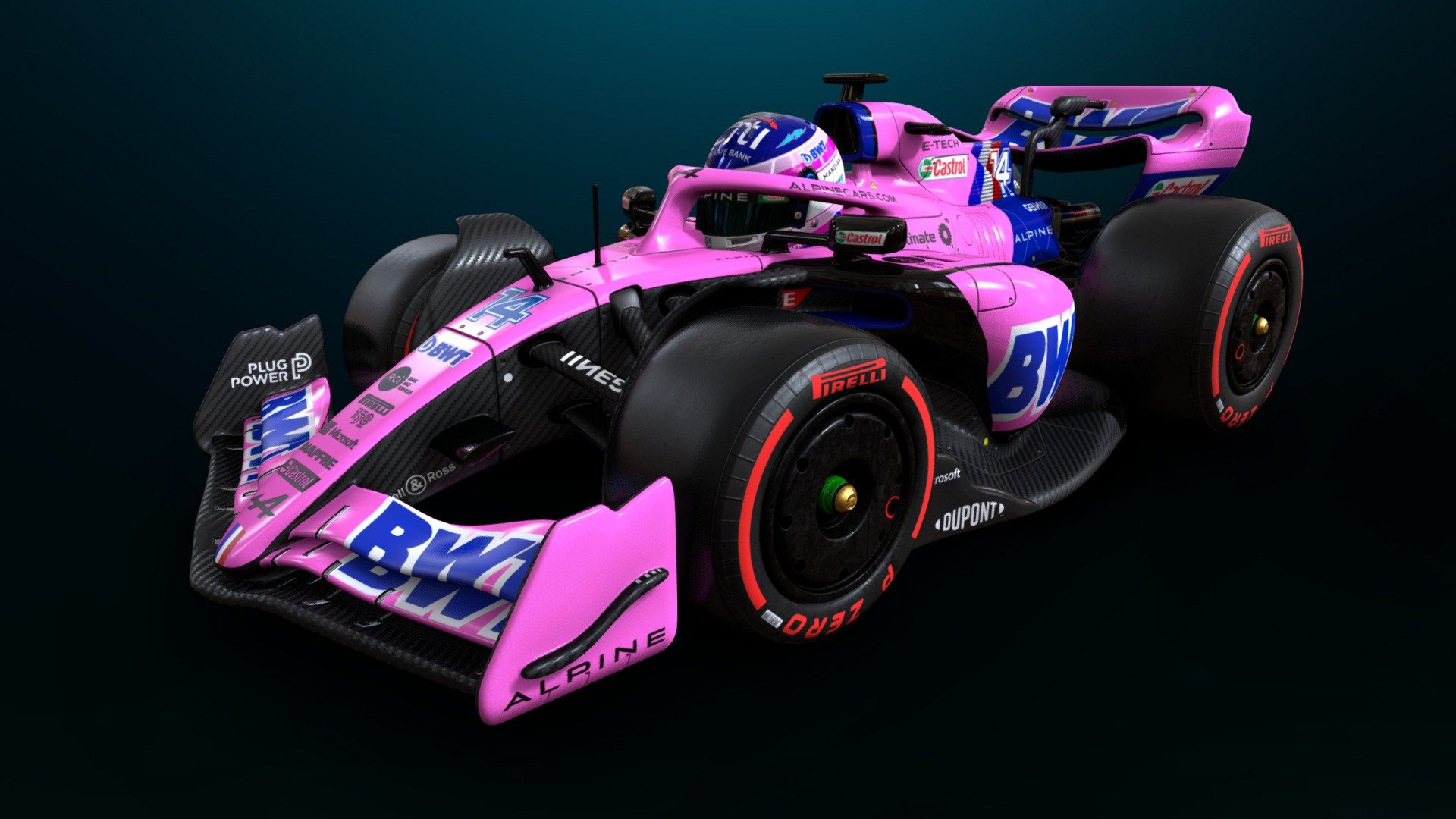 Alpine F1_A522 Choro-Q style pink 3d model