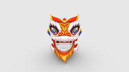 Cartoon lion dance head set