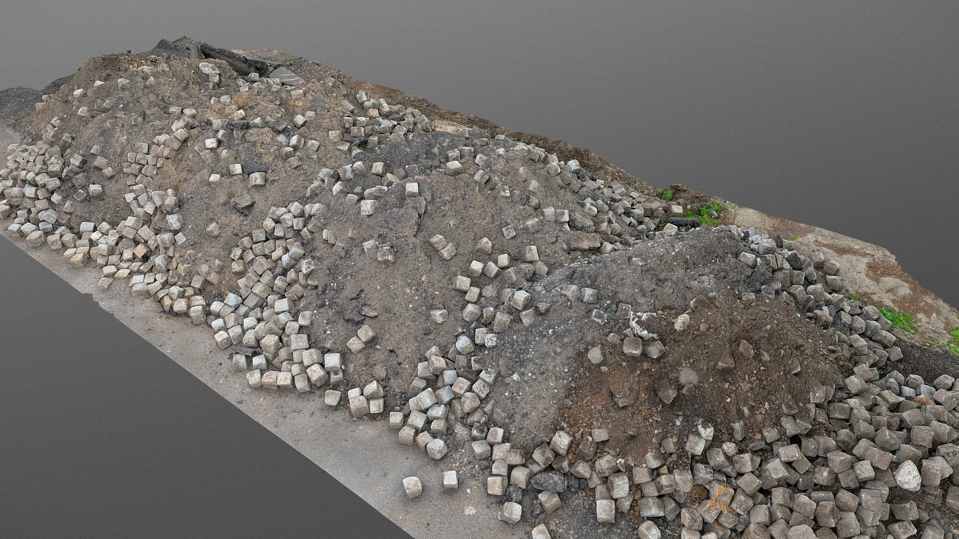 Construction soil mud heap with paving 3d model