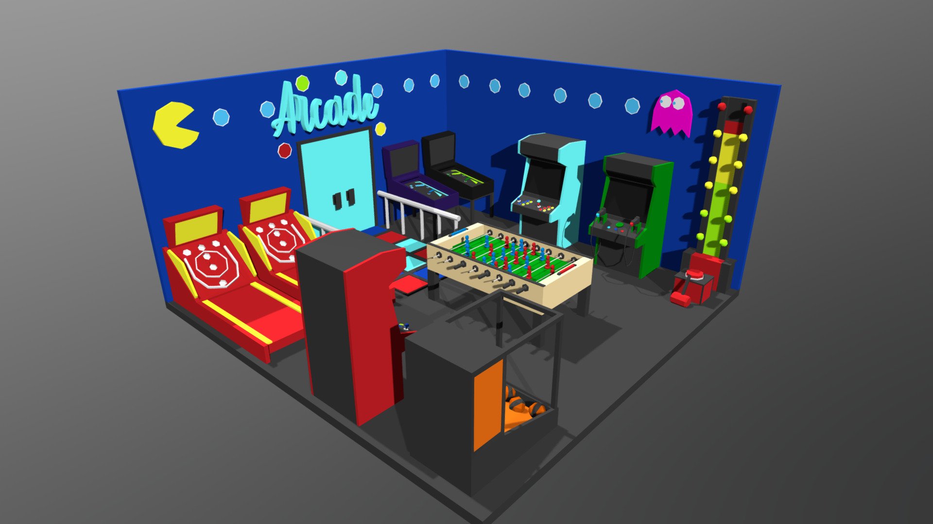 Arcade shop interior 3d model