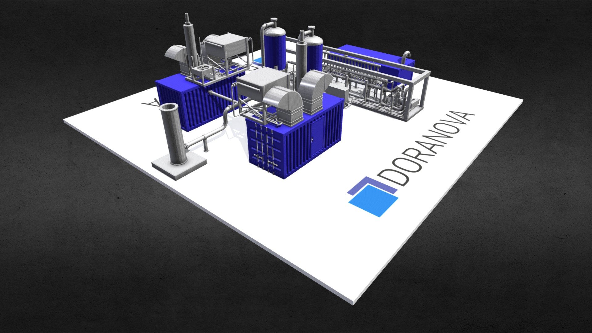 A scale model of a biogas factory 3d model