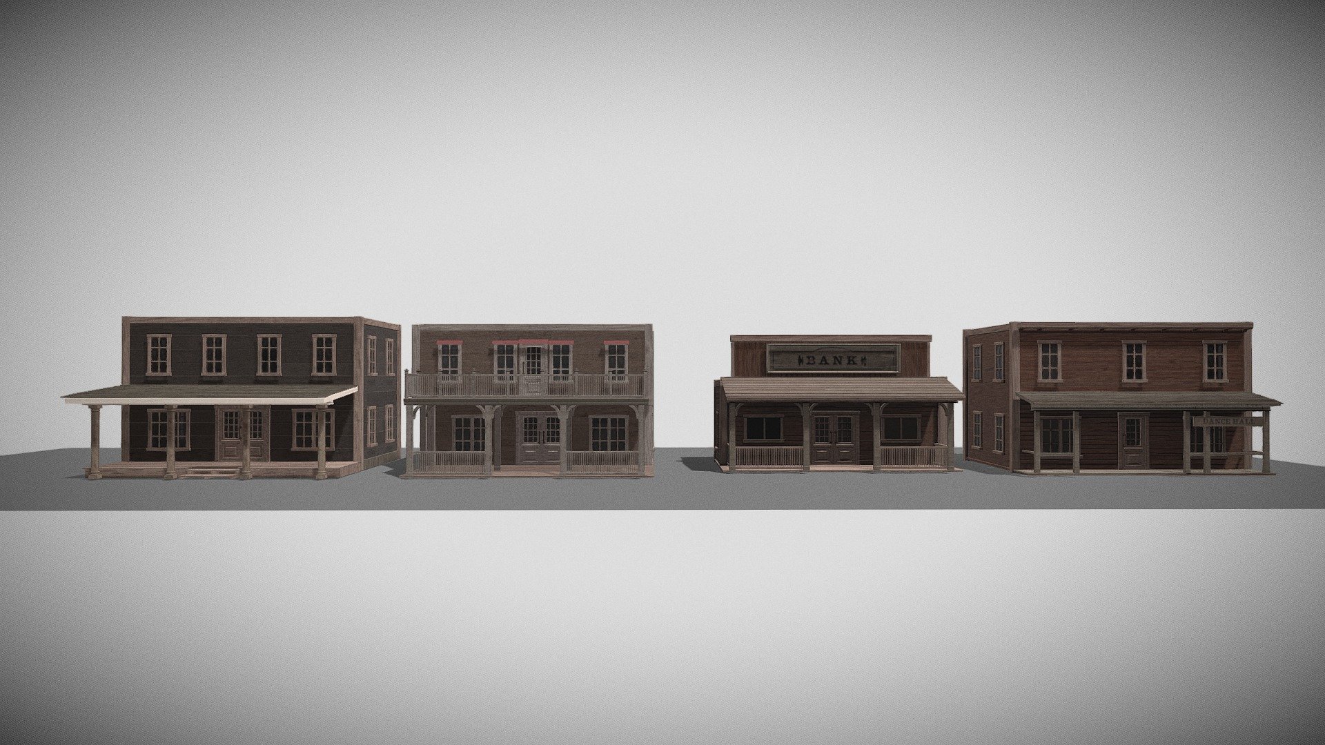 Wild West Buildings 3d model