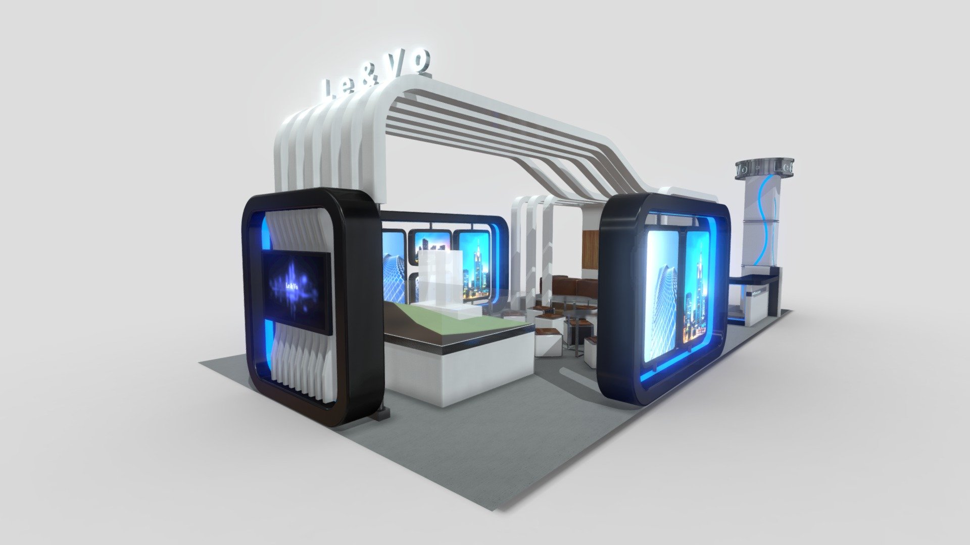 Real Estate Booth Concept Design 2022-01 3d model