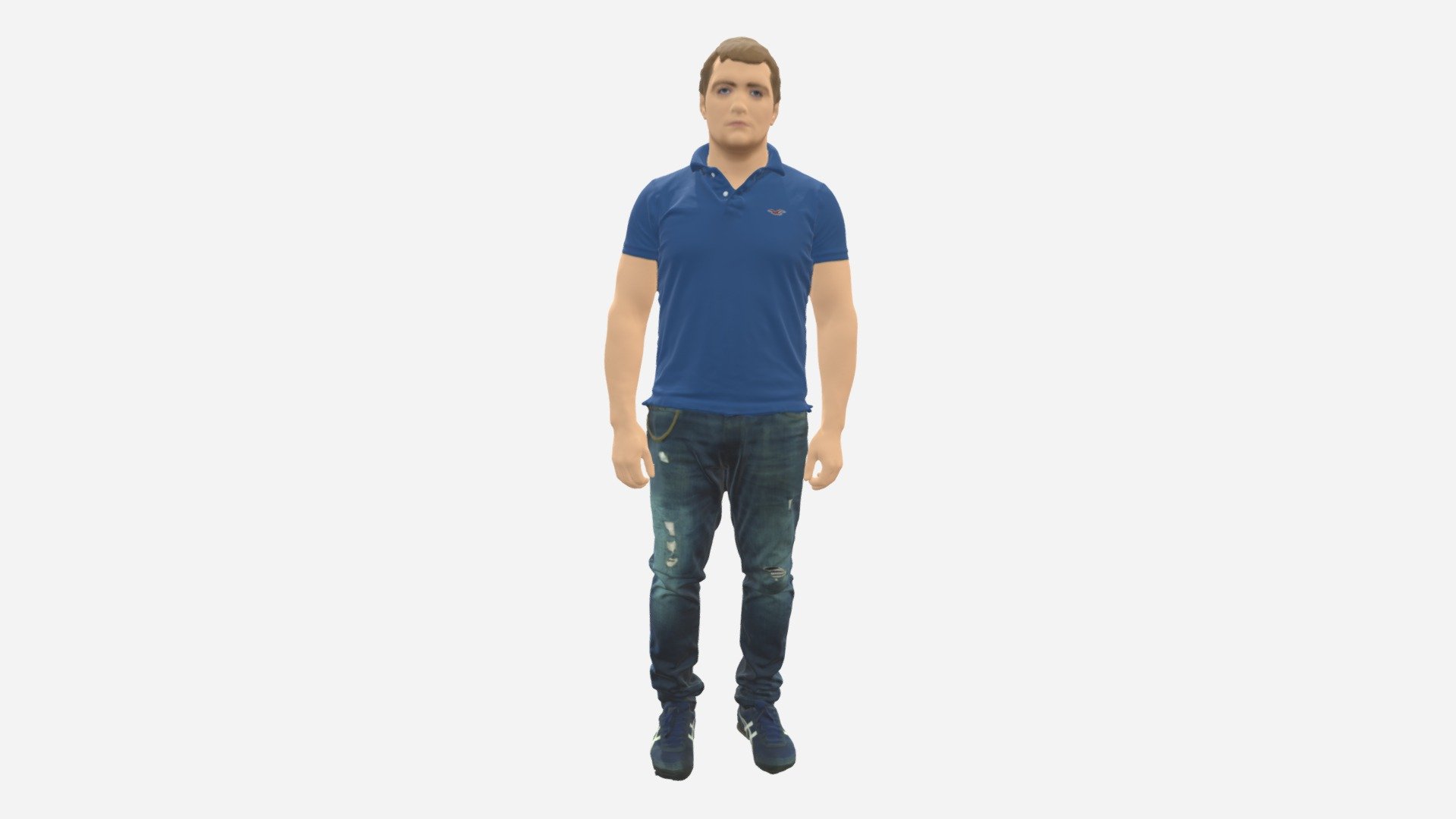 Man In Blue Polo Jeans 0599 3d model