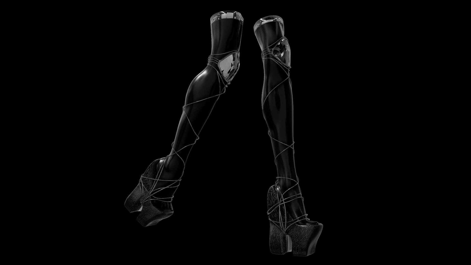 Fashion design / socks and heels 3d model