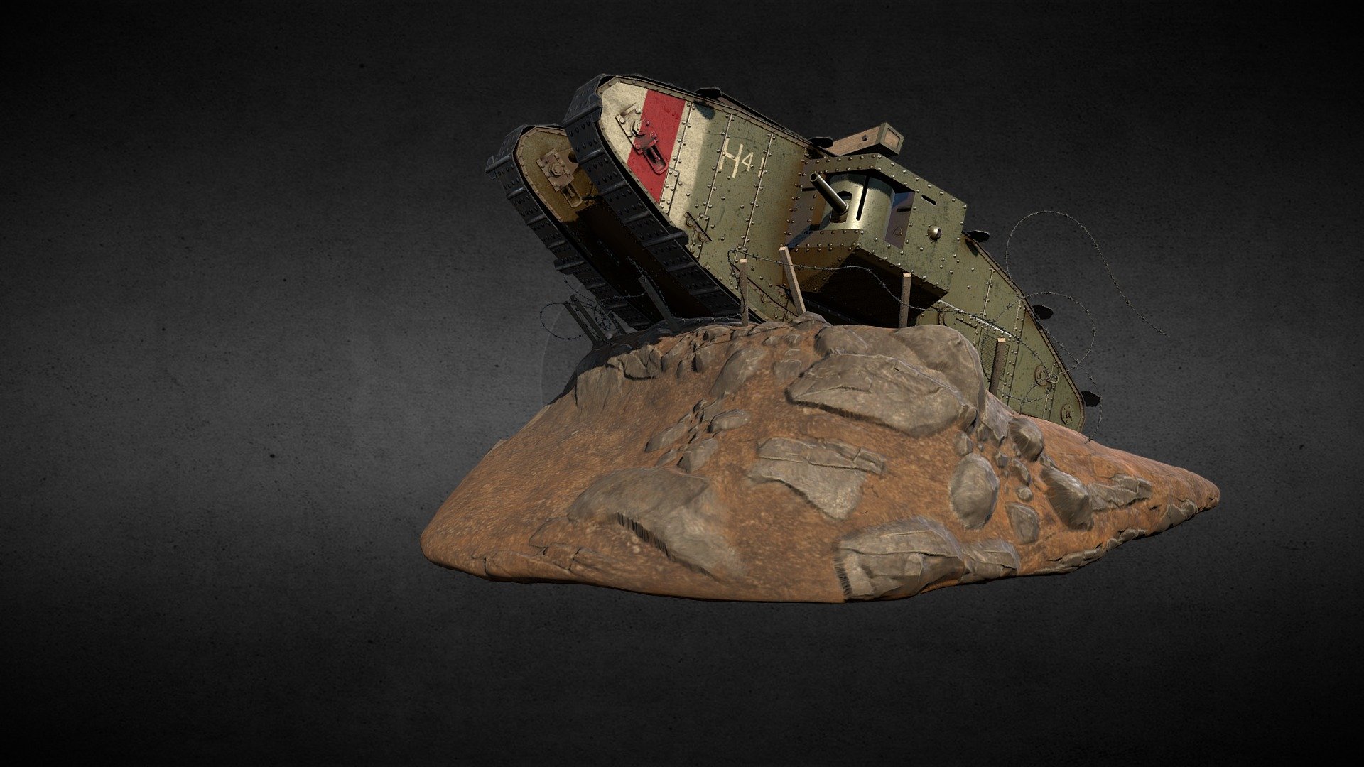 World War 1 Mark V Tank  V2 3d model