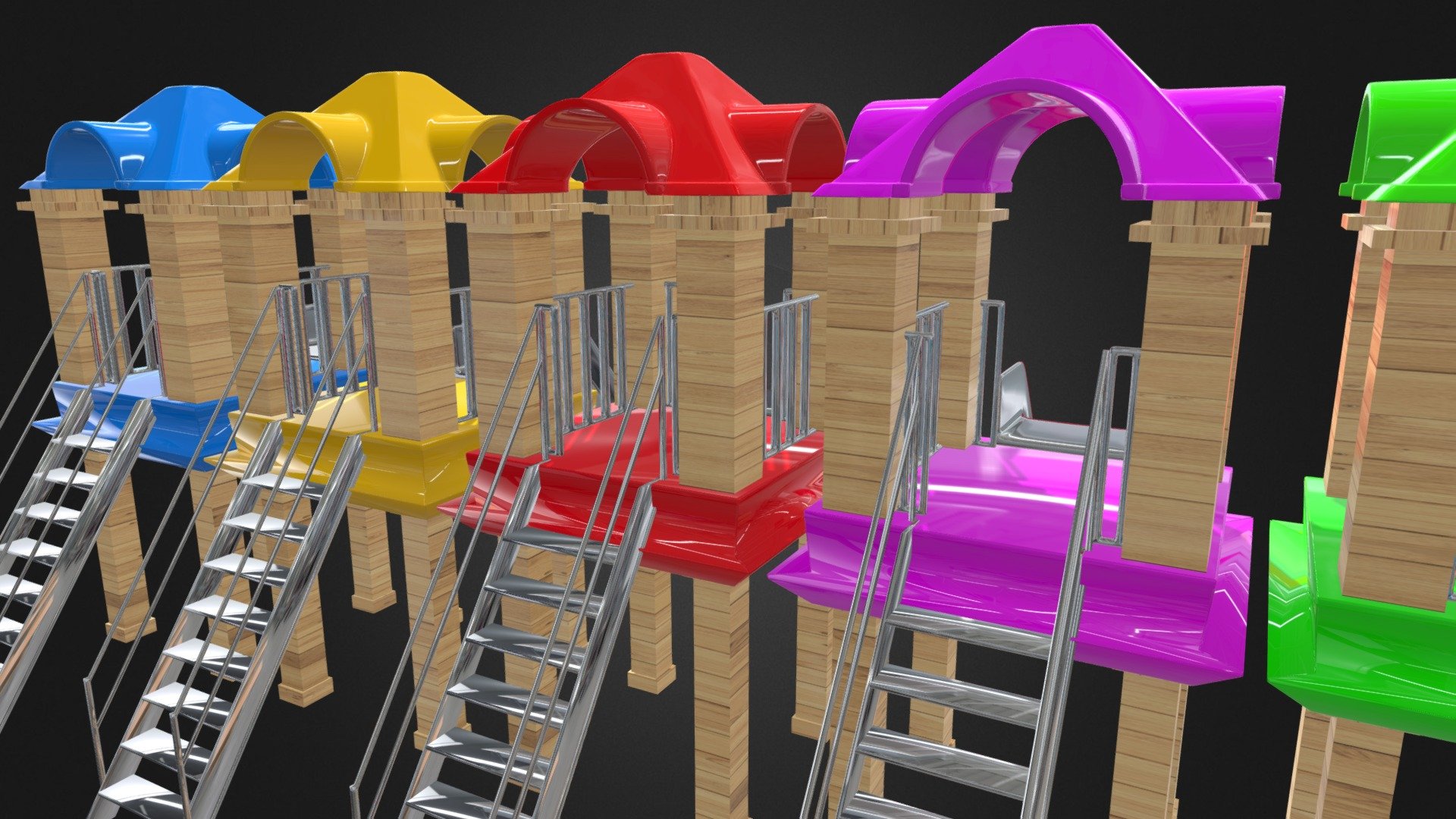 Color Slide Parking 3d model