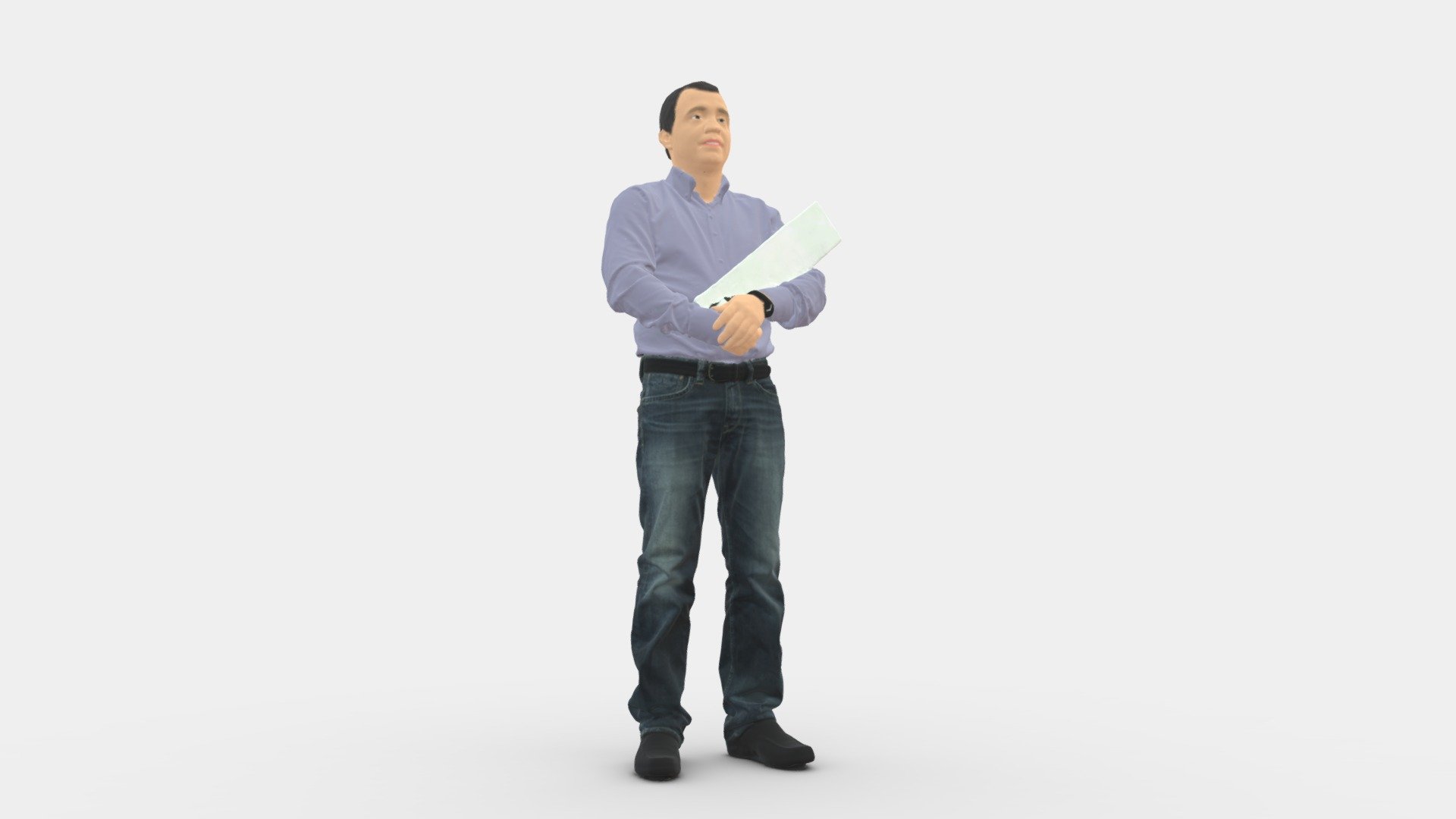 Man Holding Sign 0621 3d model