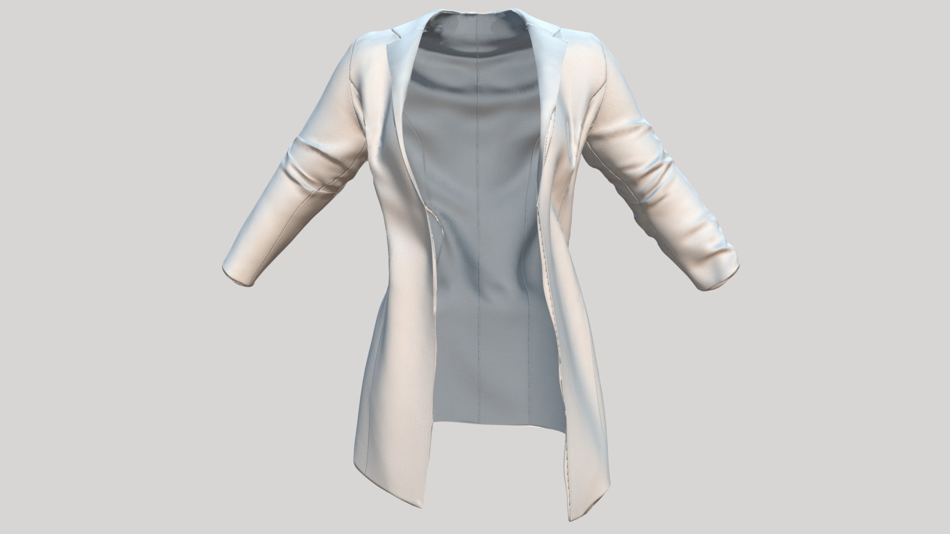 Female White Lab Coat 3d model