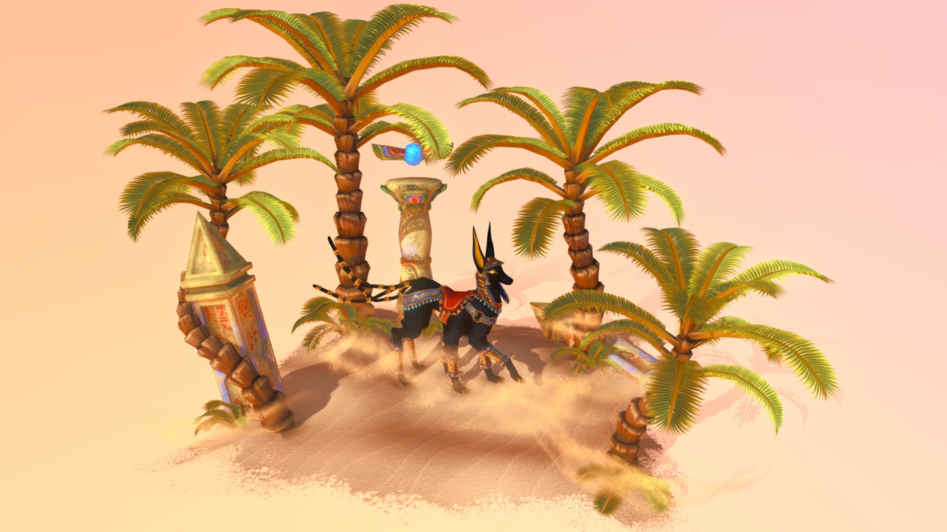 Ancient Egypt Desert Diorama 3d model