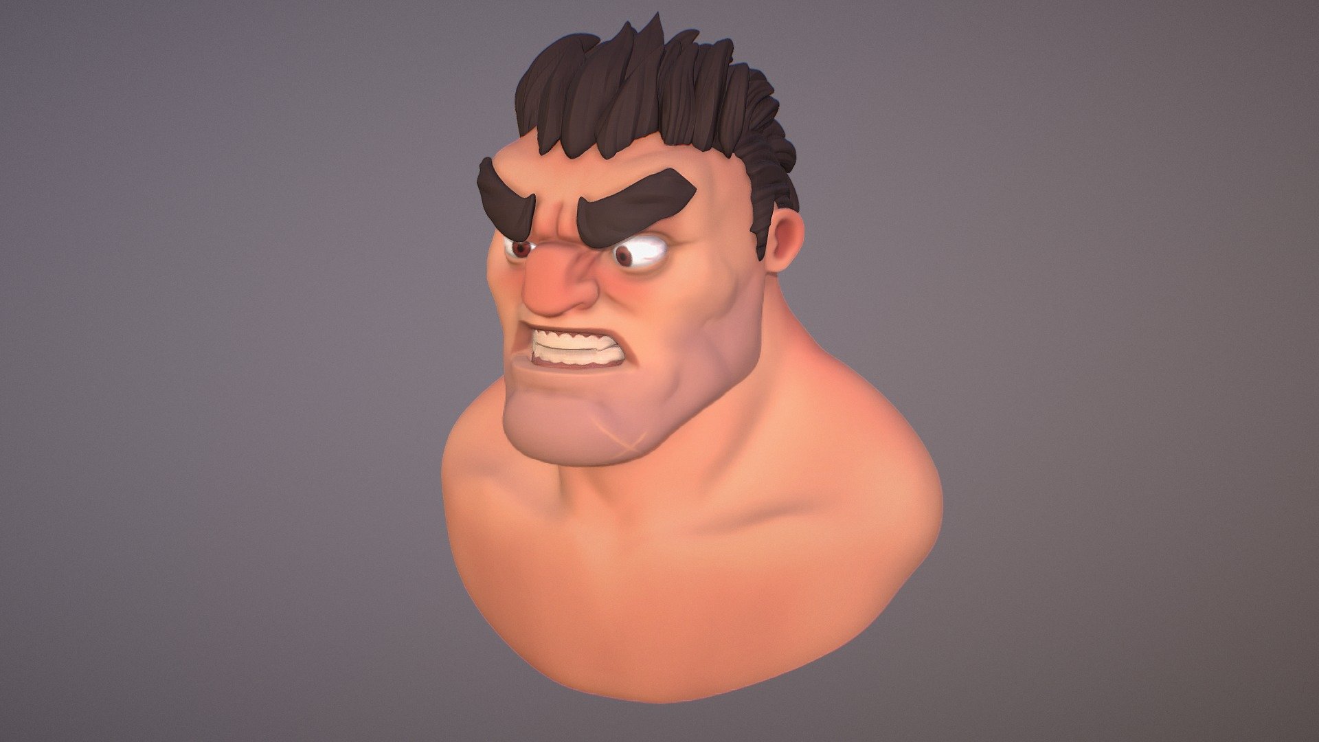 Pirate Head Cartoon by Alex Dema 3d model