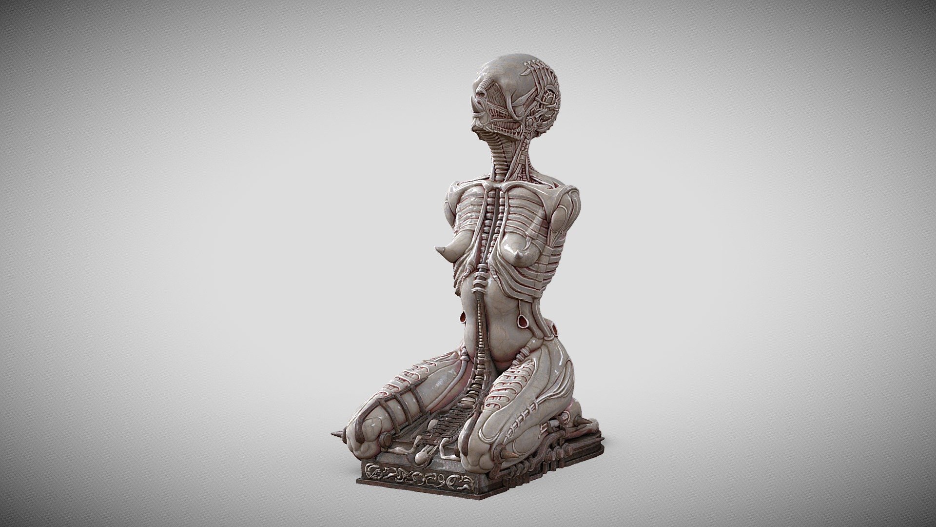 Alien kneeling 3d model