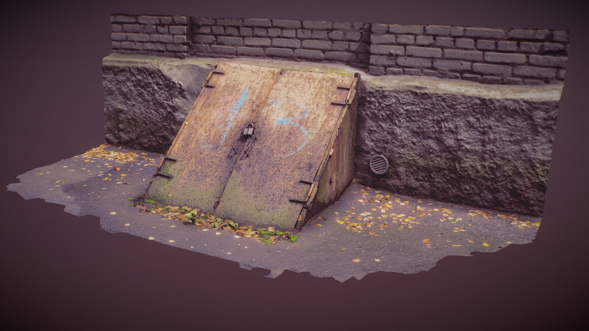 Old Metal Basement Door[RAW] 3d model