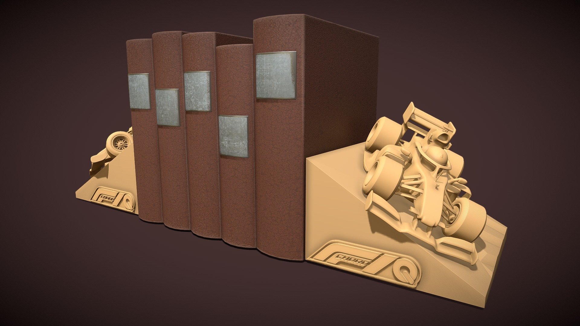 bookends_F1_Choro-Q (3dprint) 3d model