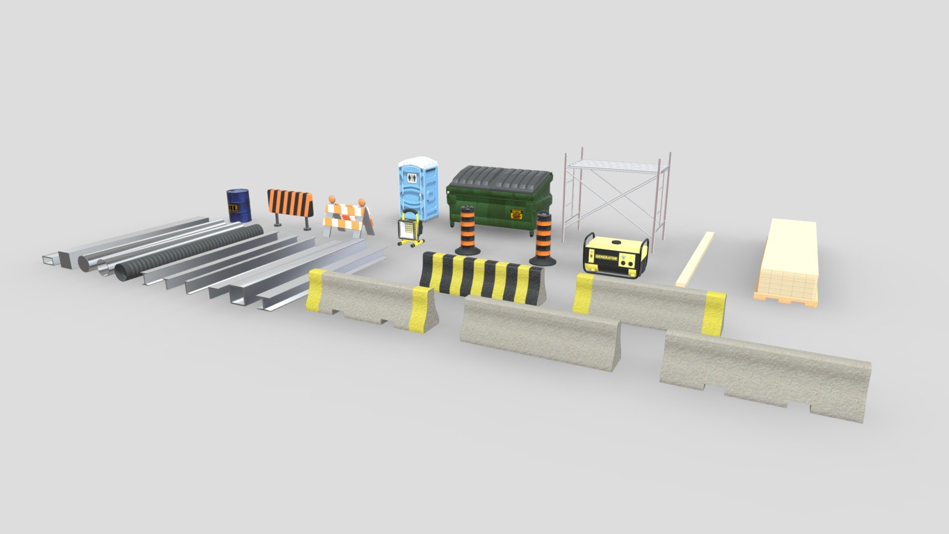 Construction Props Collection 3d model