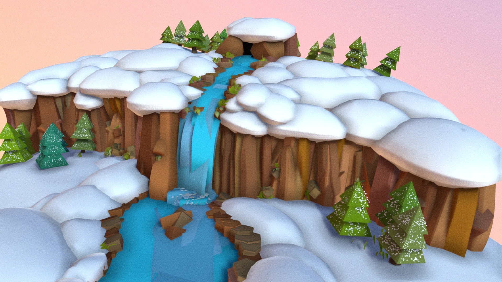 Winter in the Hallelujah Mountains 3d model