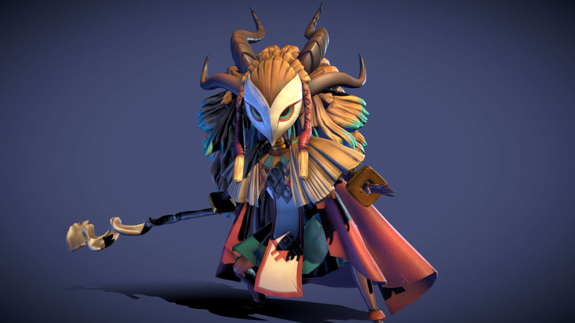 Tribal girl character sculpt 3d model