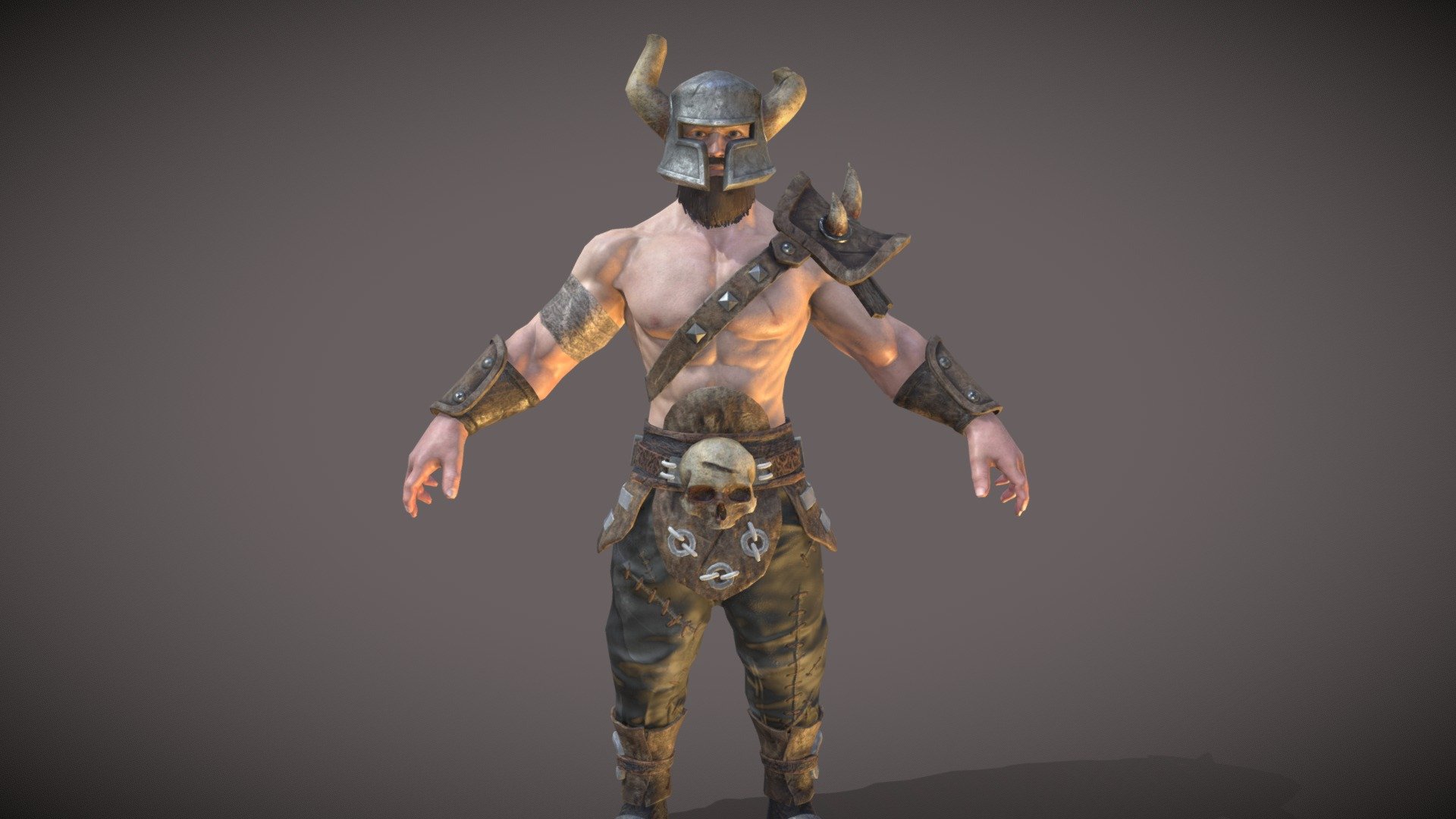 Warrior with an axe 3d model