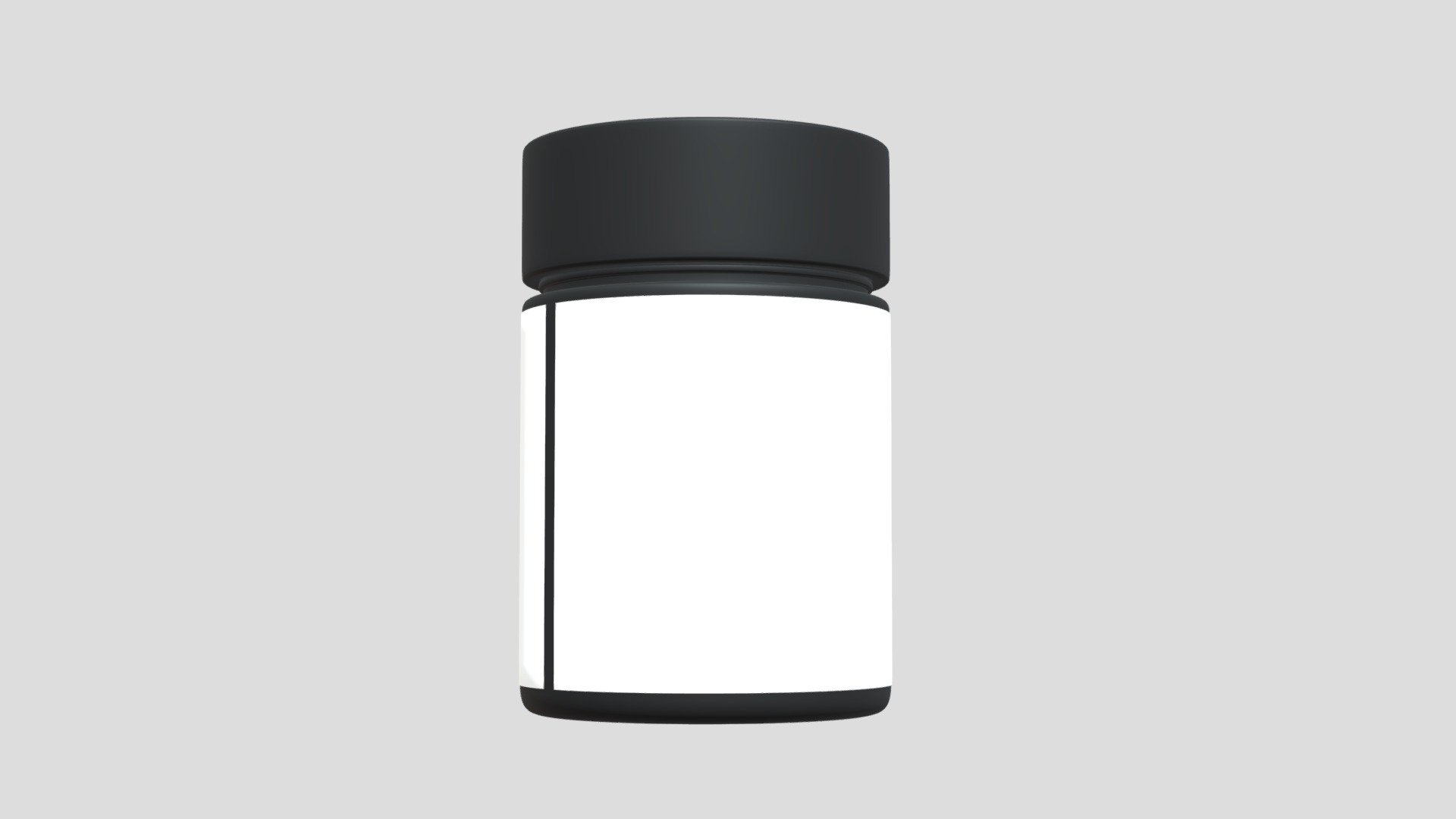 Plastic Jar with label 3d model