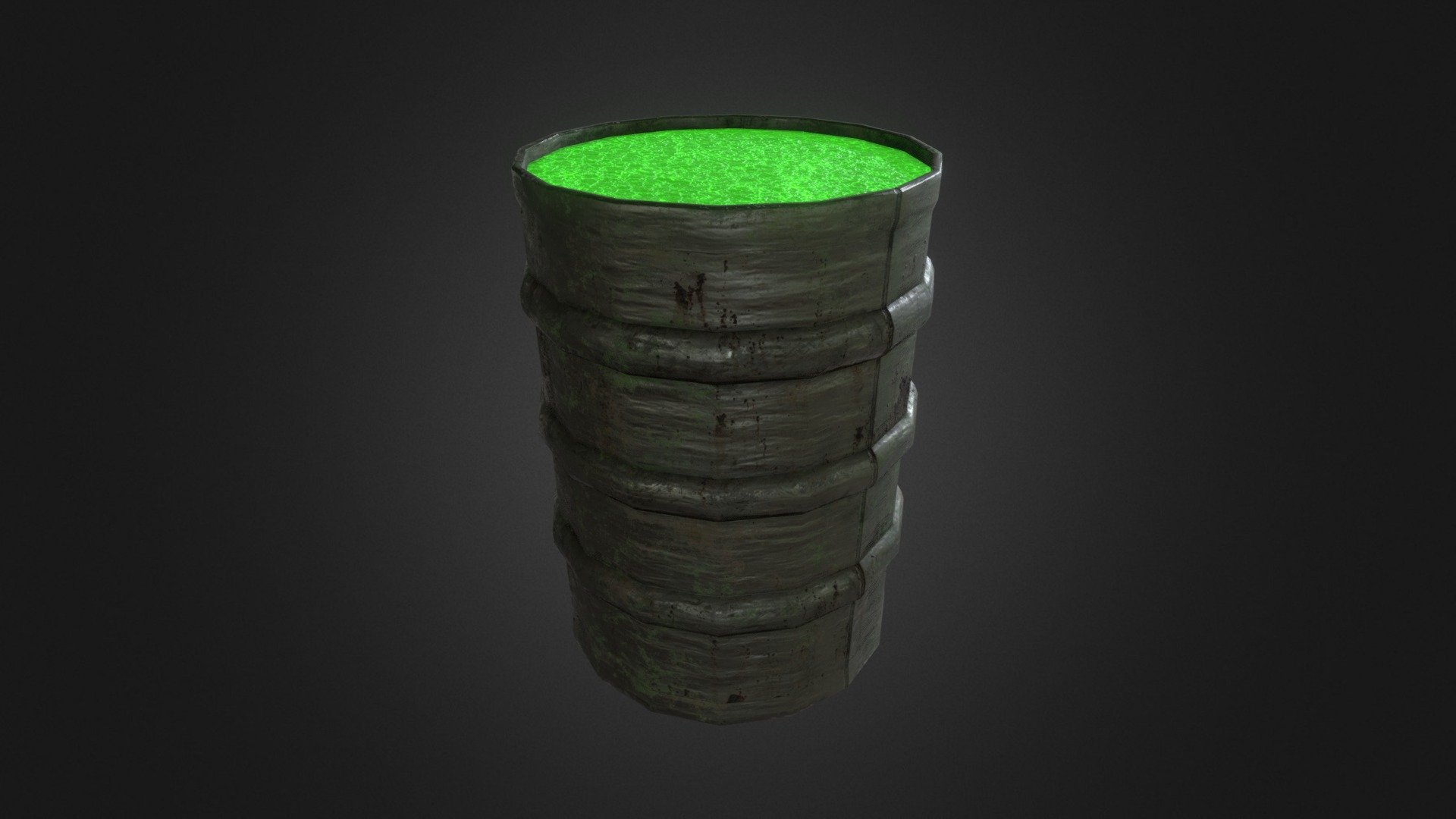 Explosive Barrel DOOM Style 3d model