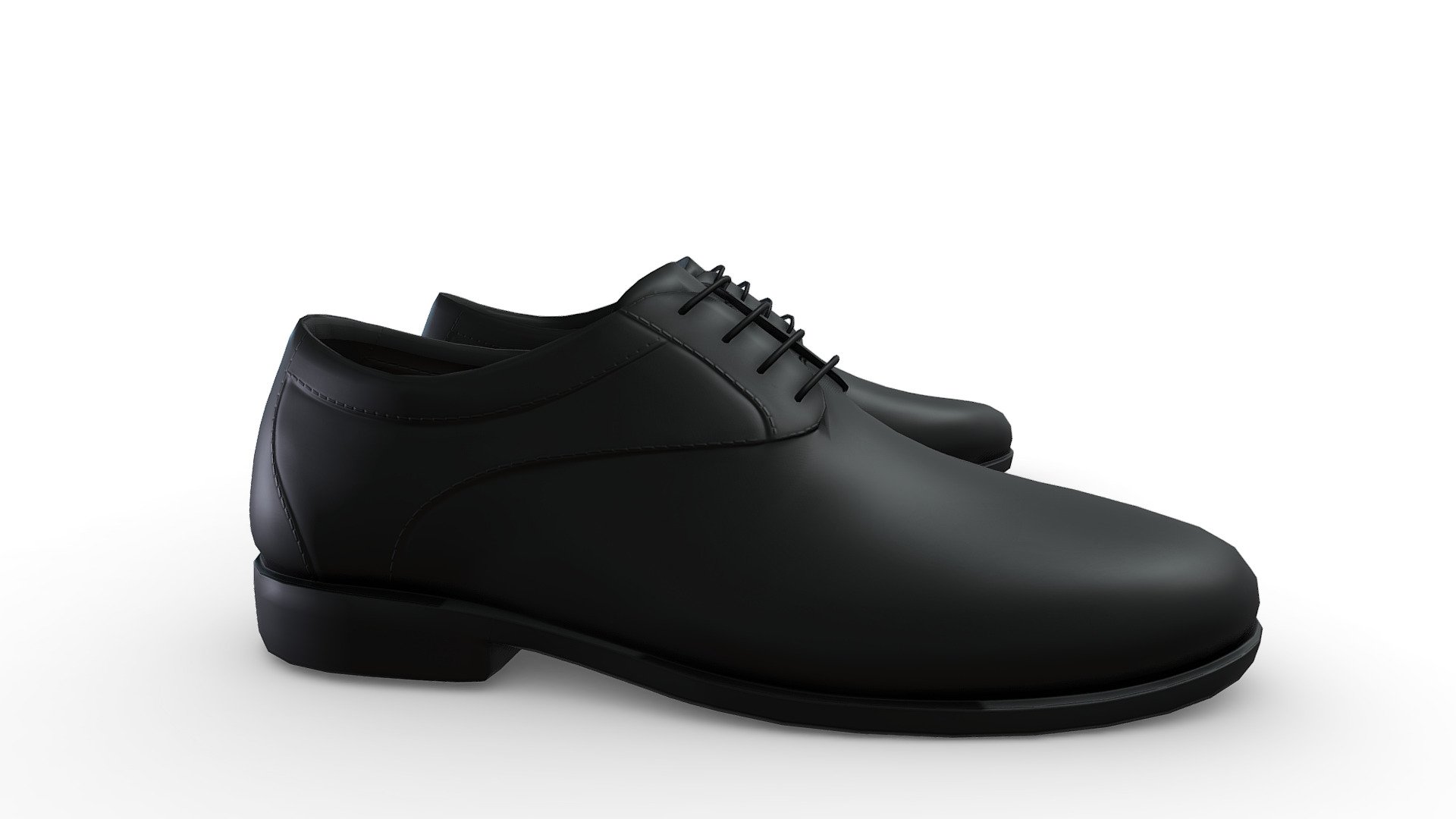 Mens Lace Up Formal Black Shoes 3d model