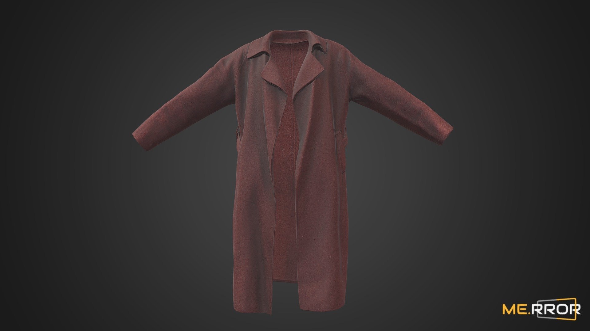 [Game-Ready] Burgundy Coat 3d model