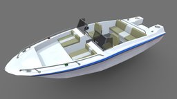 Ski Boat Low-poly PBR