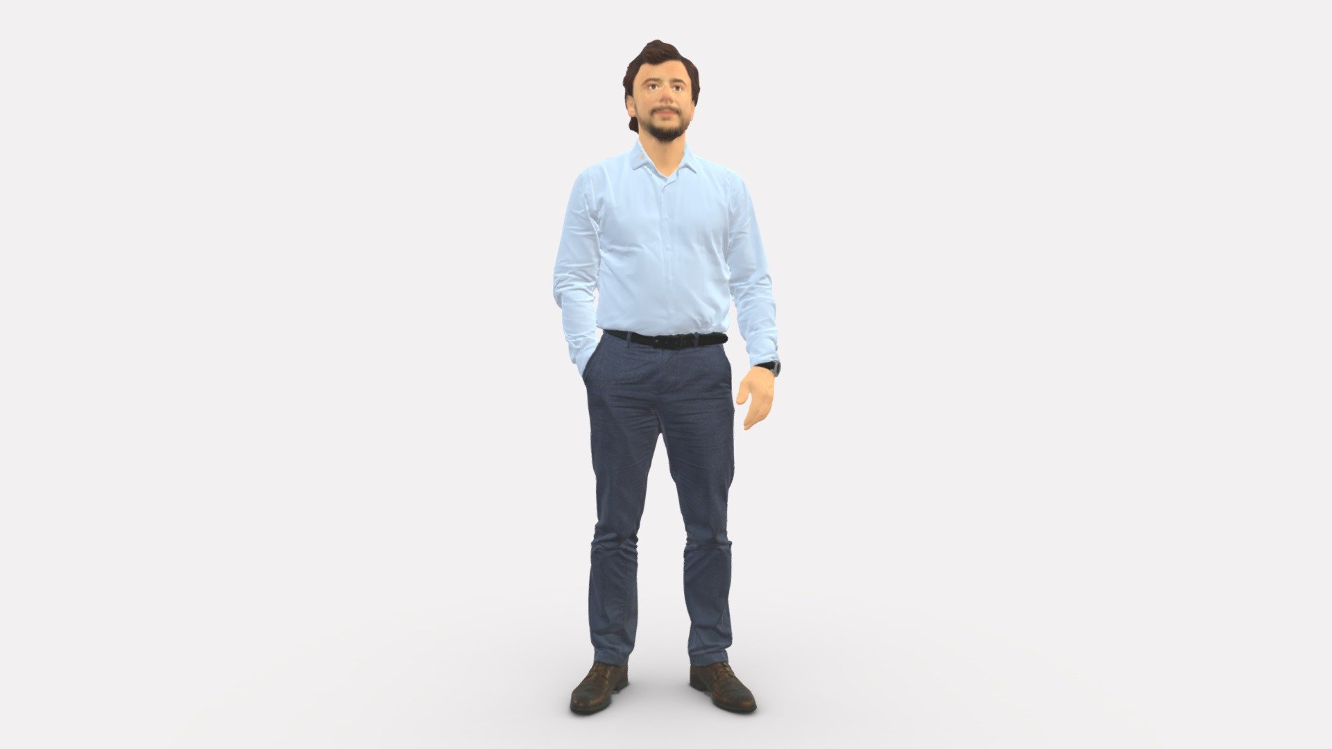 Man In Blue Shirt 0492 3d model