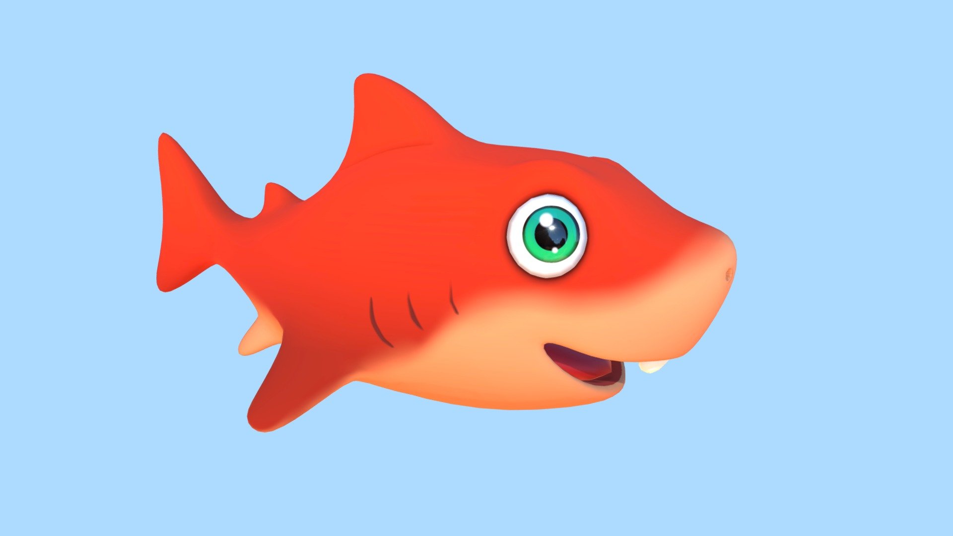 Cute Baby Shark 3d model