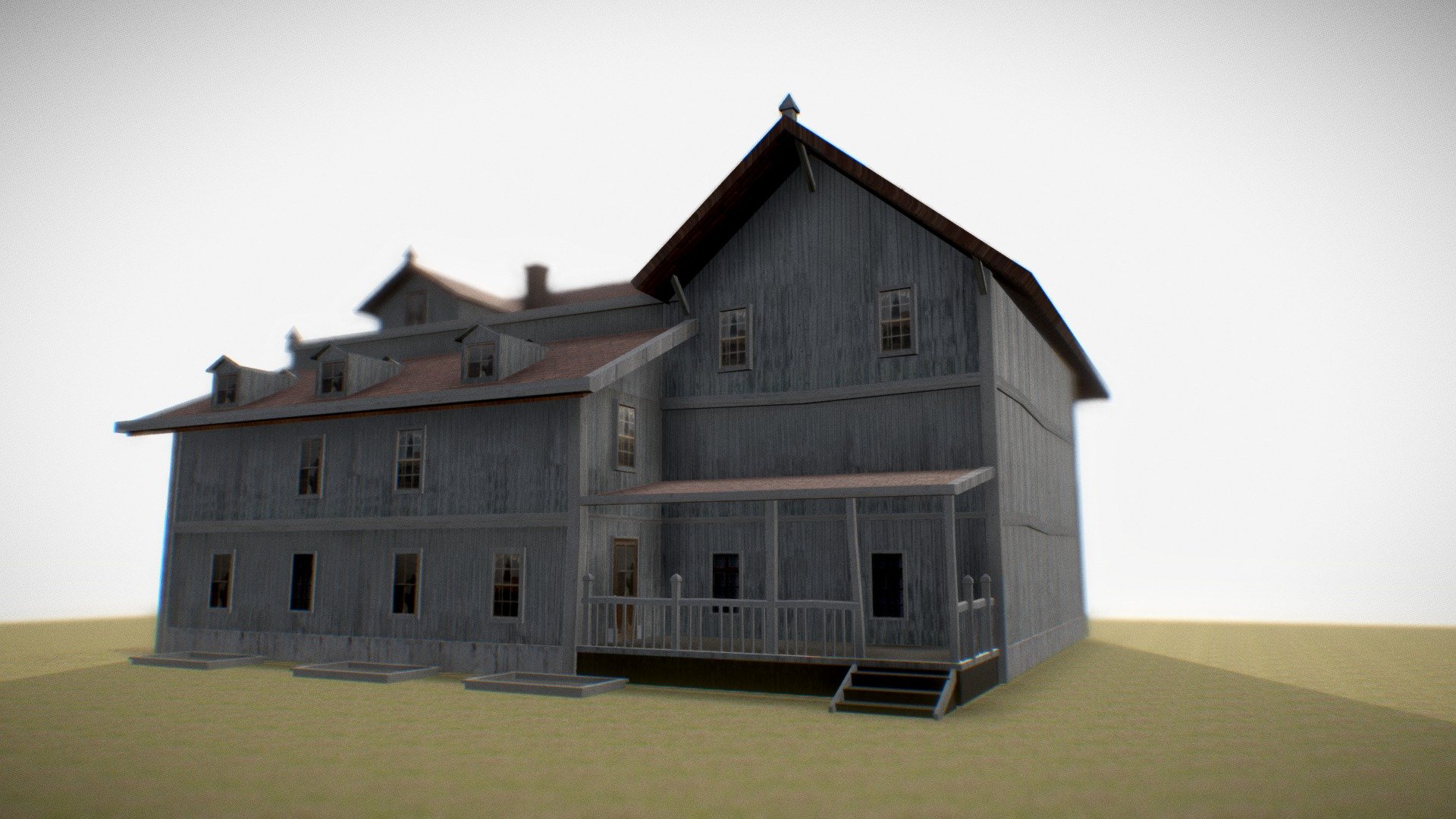 old low poly house 3d model