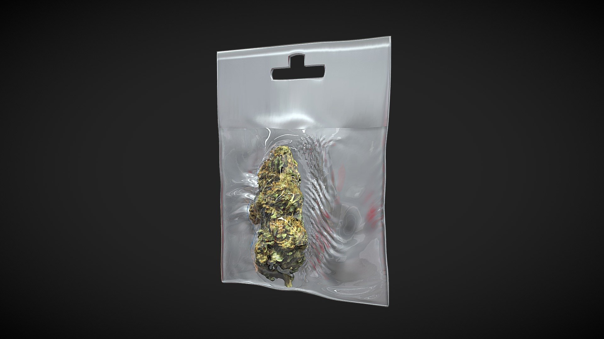 Vacuum-Packed Cannabis Weed Bag 3d model