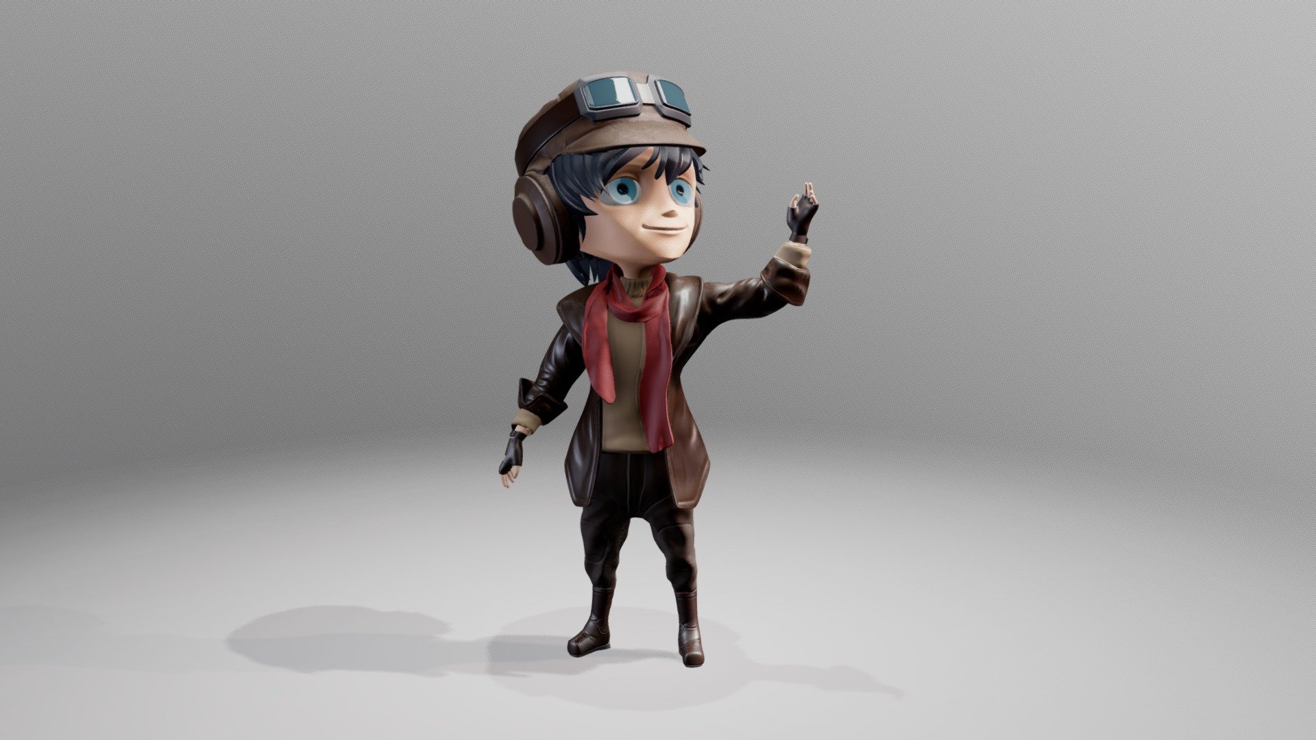 Cartoon Pilot 3d model