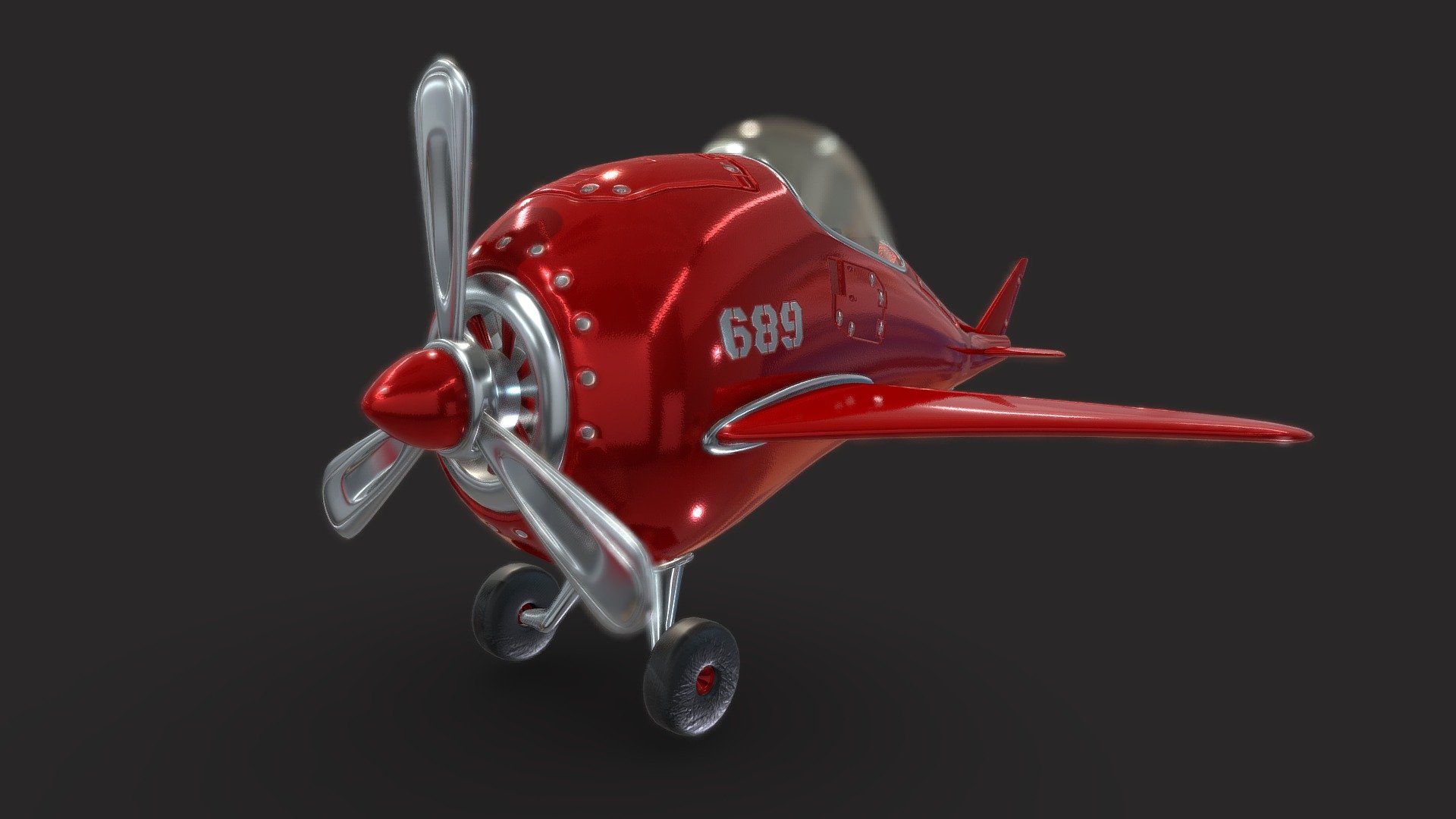 Cartoon Plane 689 3d model