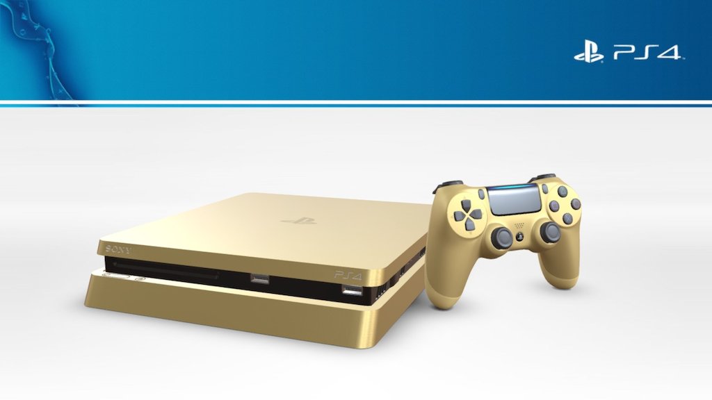 Playstation 4  Slim Gold Limited Edition 3d model