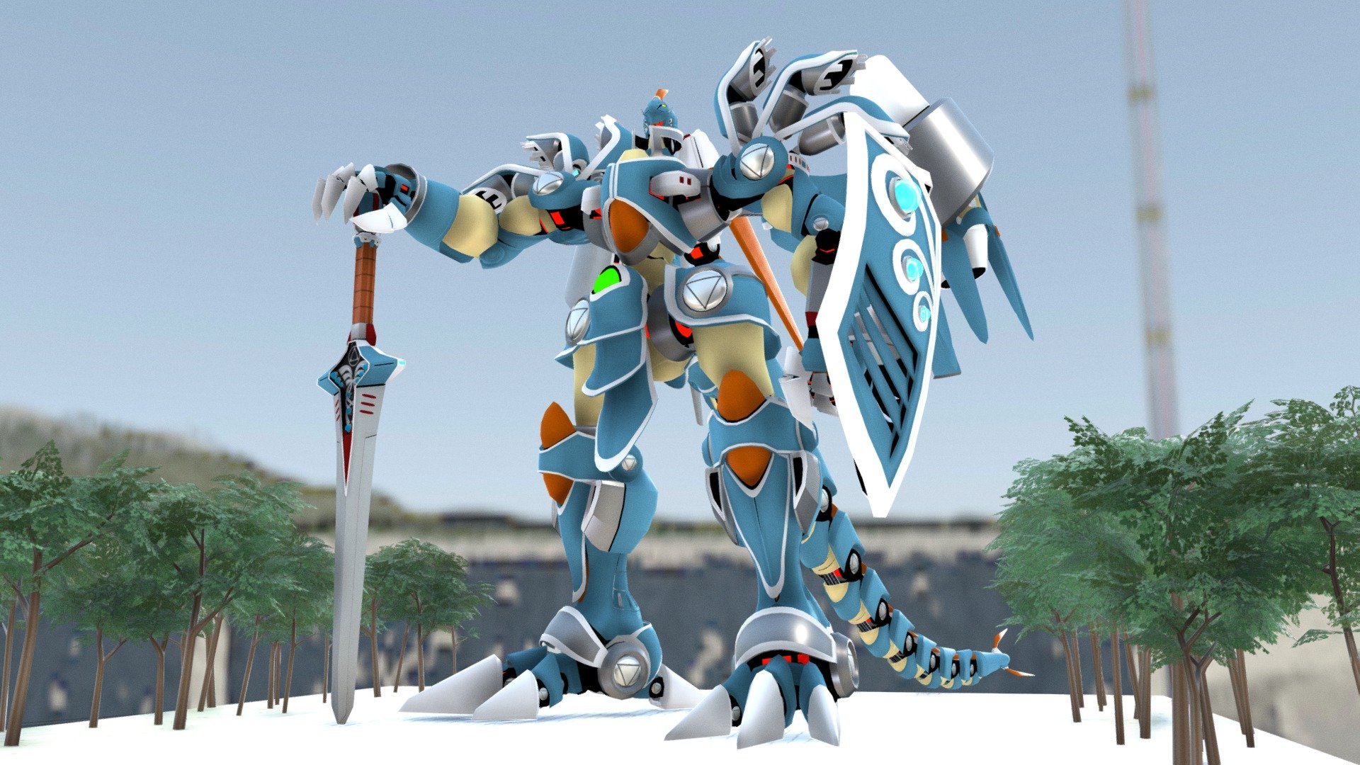 AGS-S02 Water Wyvarrior / 水の蒼竜騎 3d model