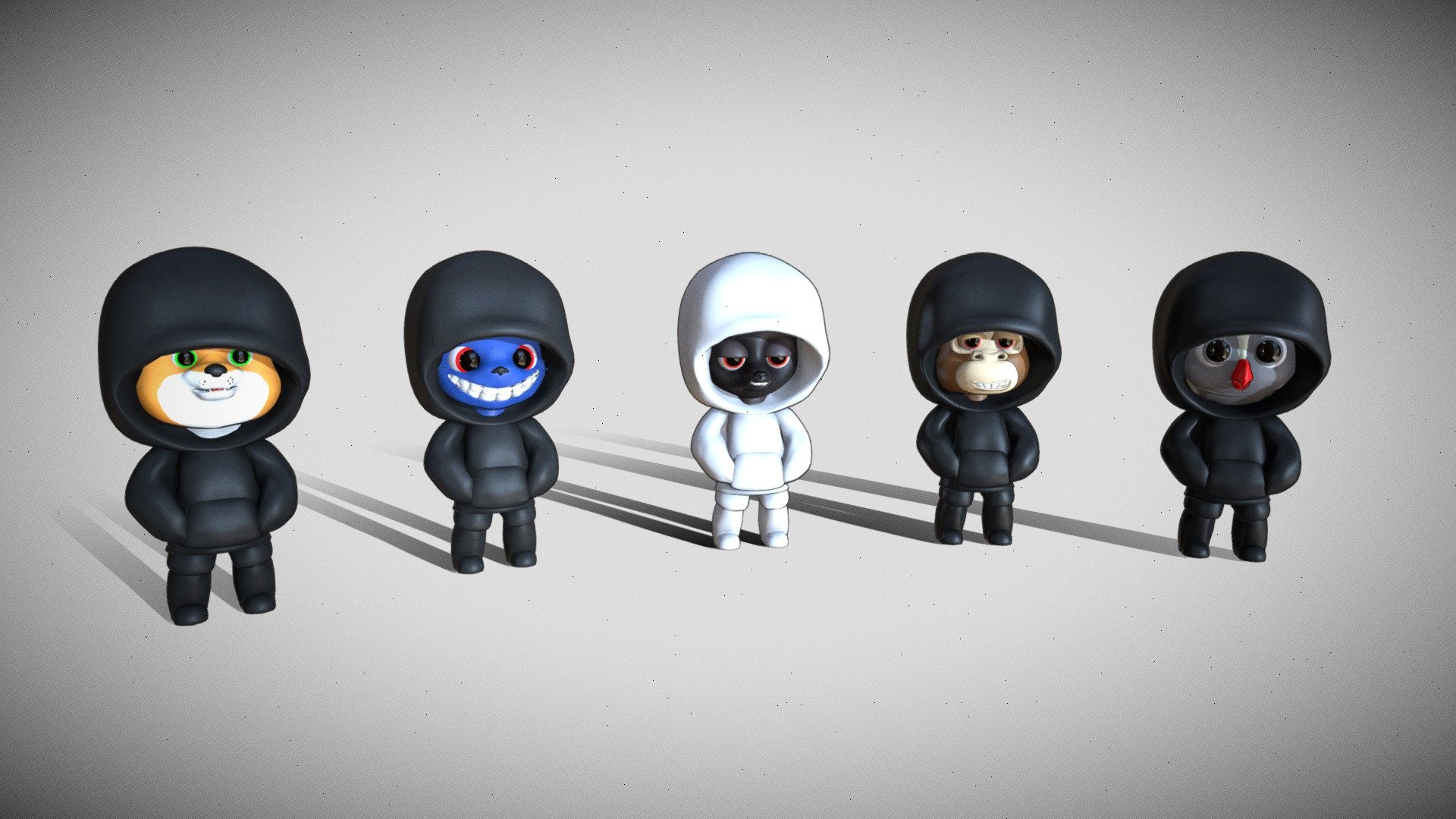 Hooded Gang 3d model