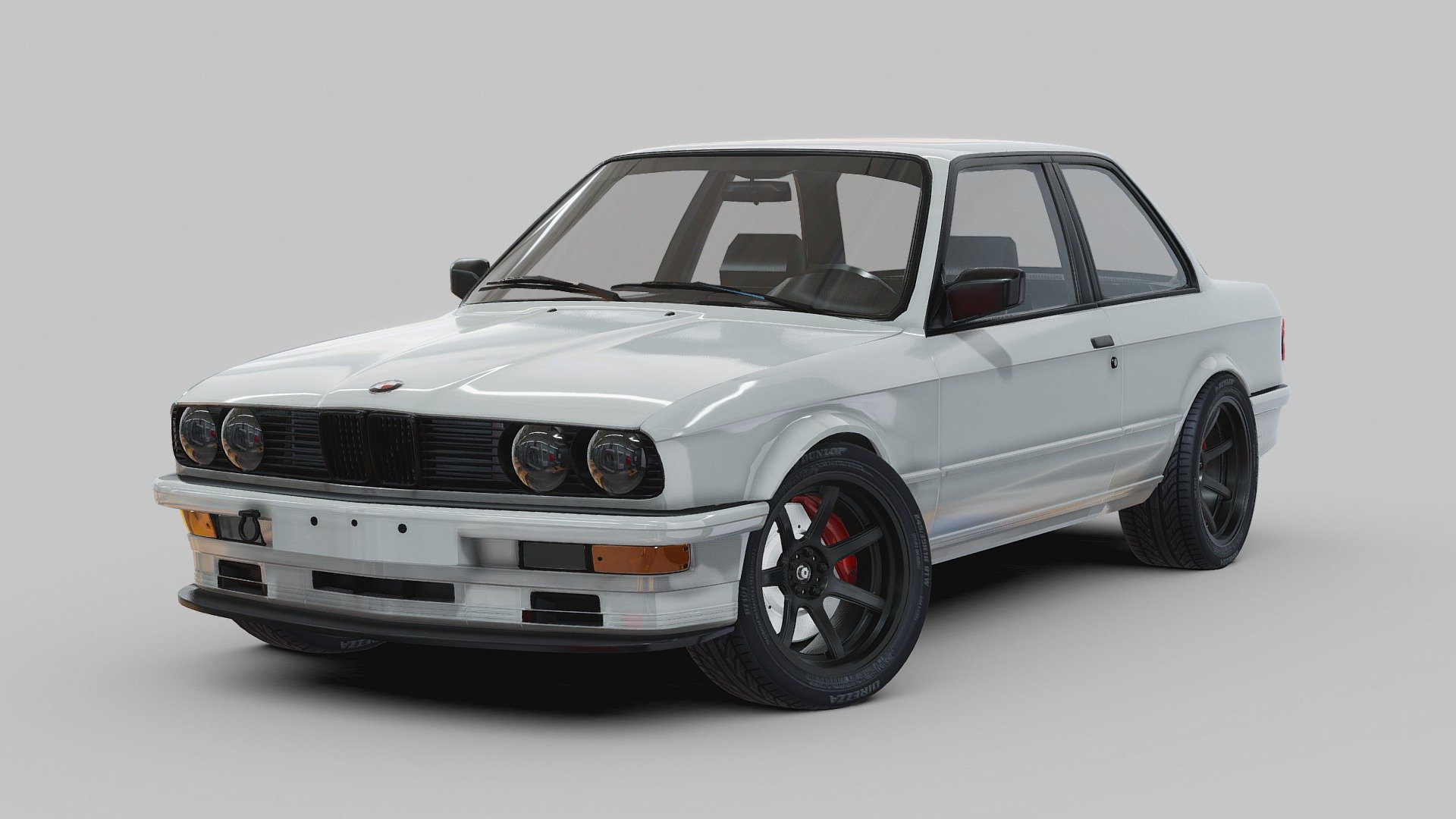 BMW E30 Coupe Stock 3d model