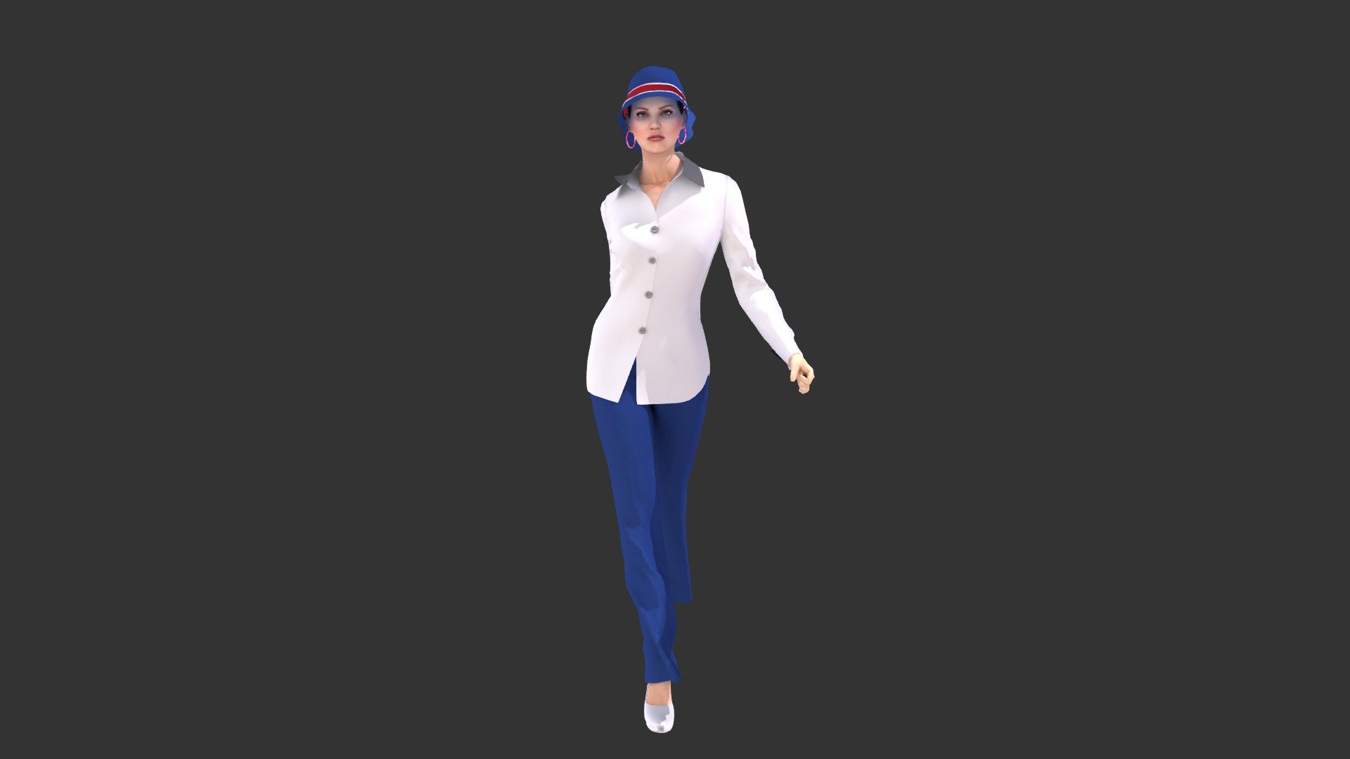 walking girl 3d model