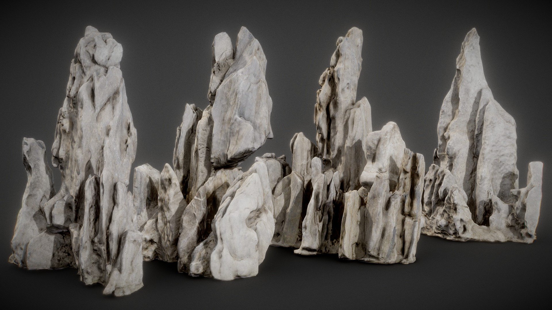 4 Spiky Rocks 3d model