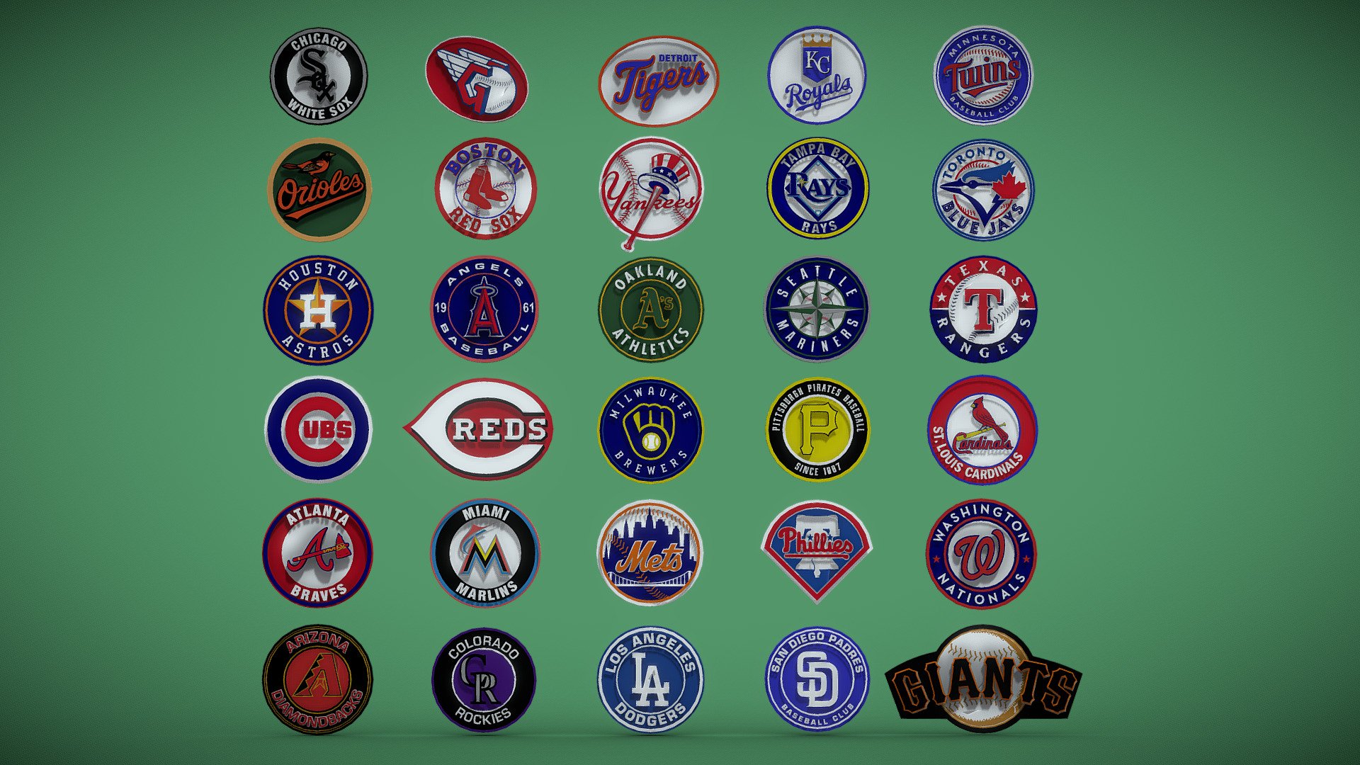 MLB Major League Baseball EVERY TEAMS LOGOS 3d model