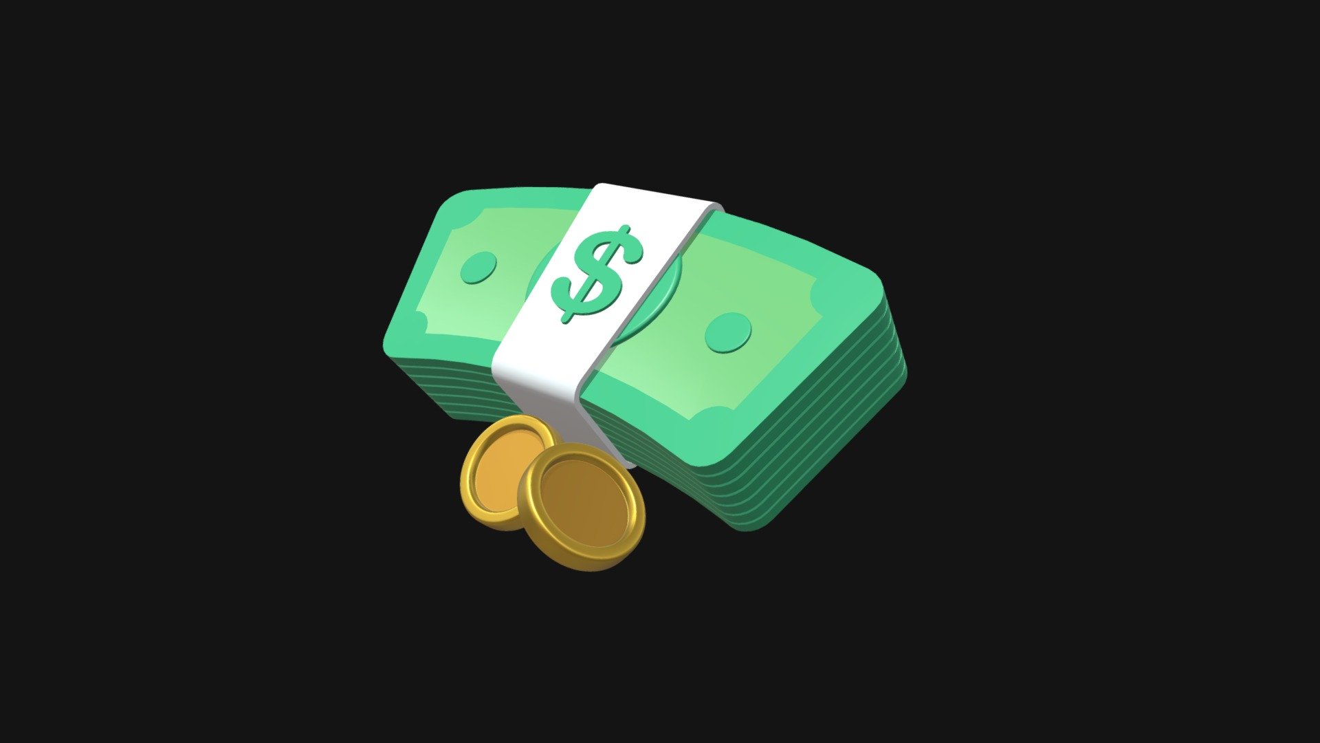 Money Stack Icon 3d model