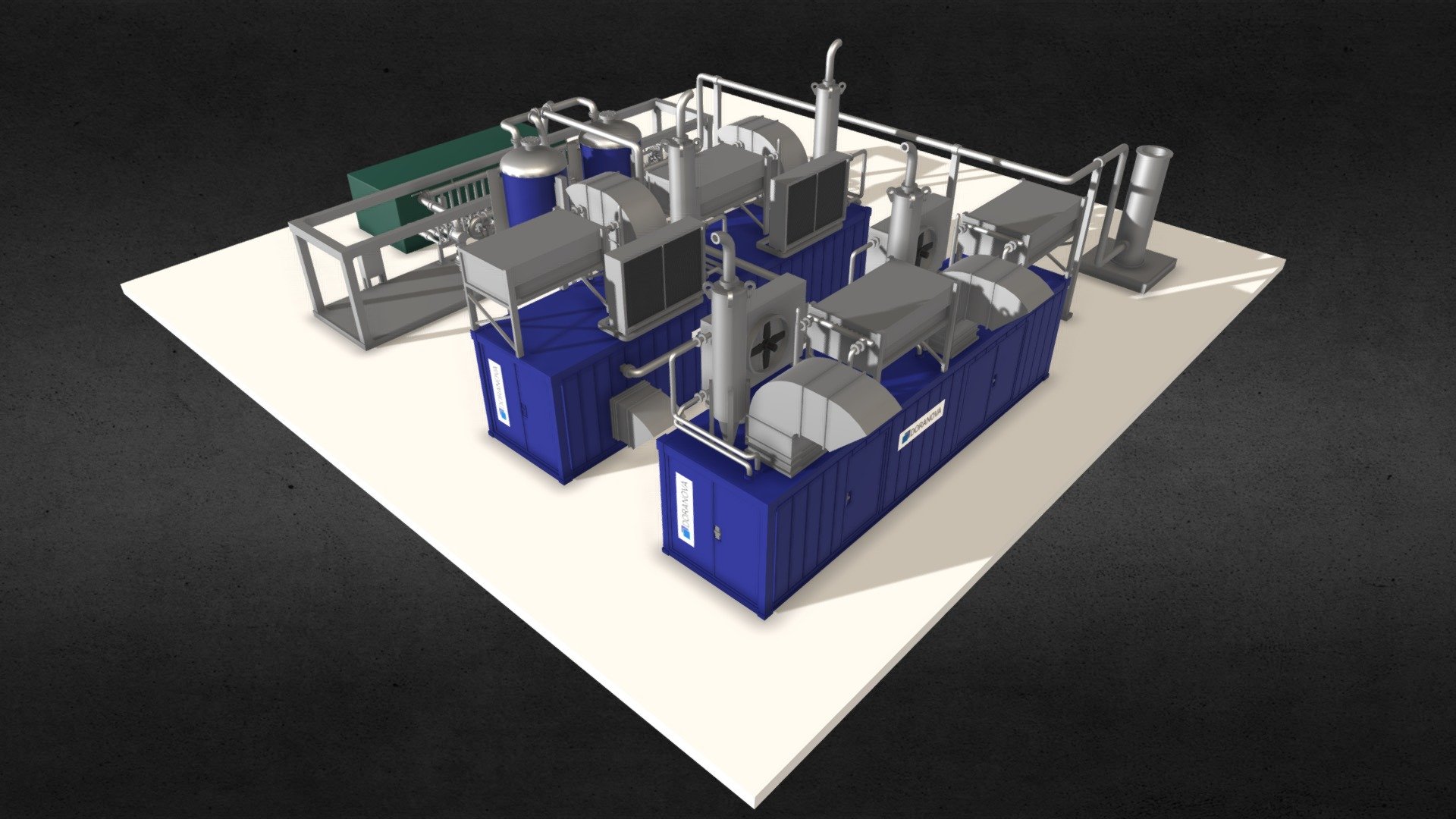 Biogas factory 3d model