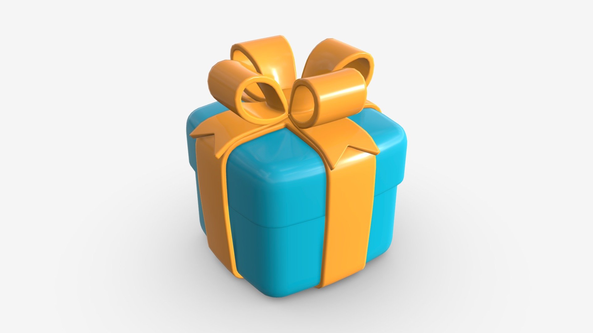 Gift Box with Ribbon Stylized 3d model